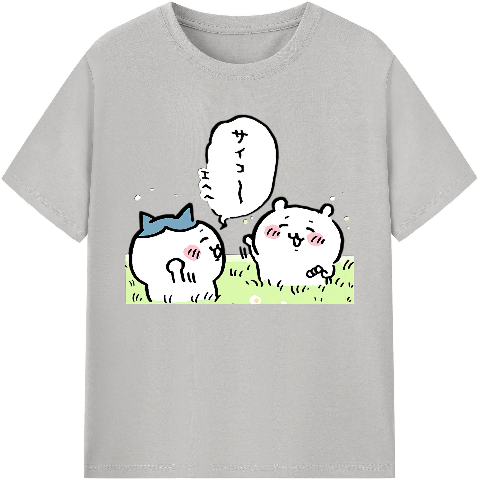 （画像用） ちいかわ ちいかわ Chii-kawa chiikawa 綿100％ メンズ半袖Tシャツ｜肌触りやわらか＆通気性