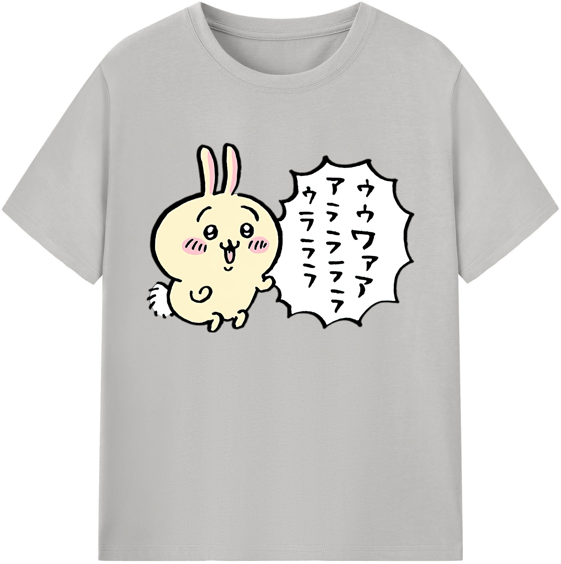 （画像用） ちいかわ うさぎ Chii-kawa usagi 綿100％ メンズ半袖Tシャツ｜肌触りやわらか＆通気性