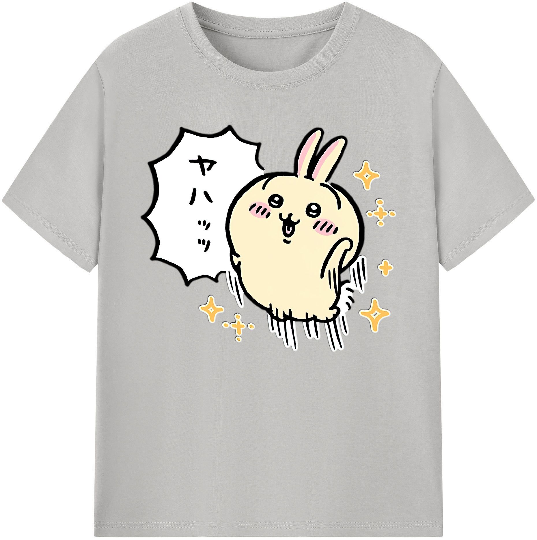 （画像用） ちいかわ うさぎ Chii-kawa usagi 綿100％ メンズ半袖Tシャツ｜肌触りやわらか＆通気性