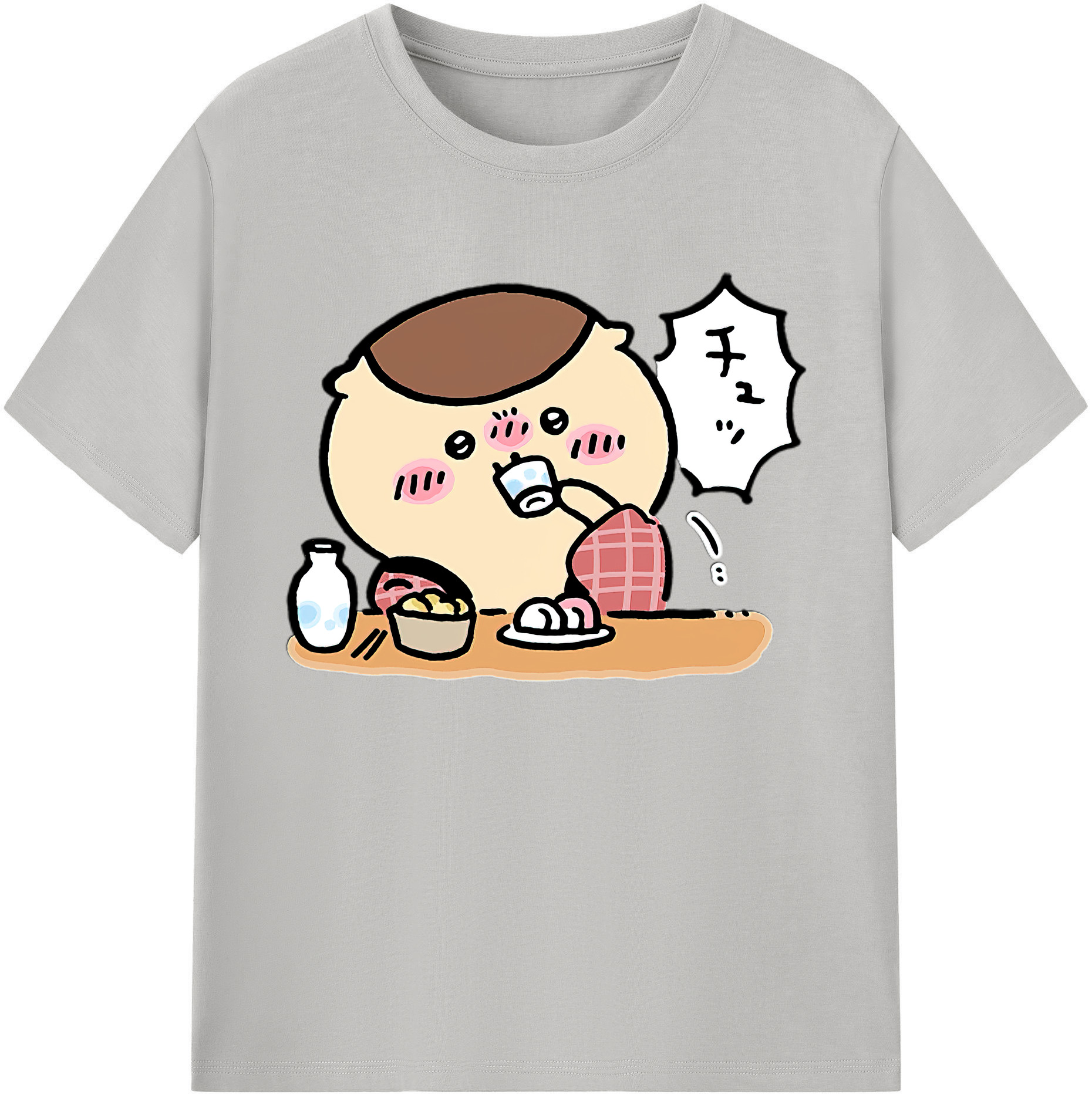（画像用） ちいかわ くりまんじゅう Chii-kawa kuri manjū 綿100％ メンズ半袖Tシャツ｜肌触りやわらか＆通気性