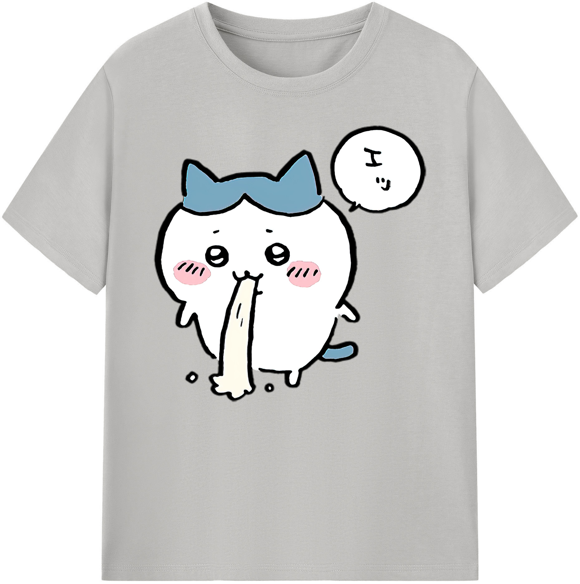 （画像用） ちいかわ ハチワレ Chii-kawa hachiware 綿100％ メンズ半袖Tシャツ｜肌触りやわらか＆通気性