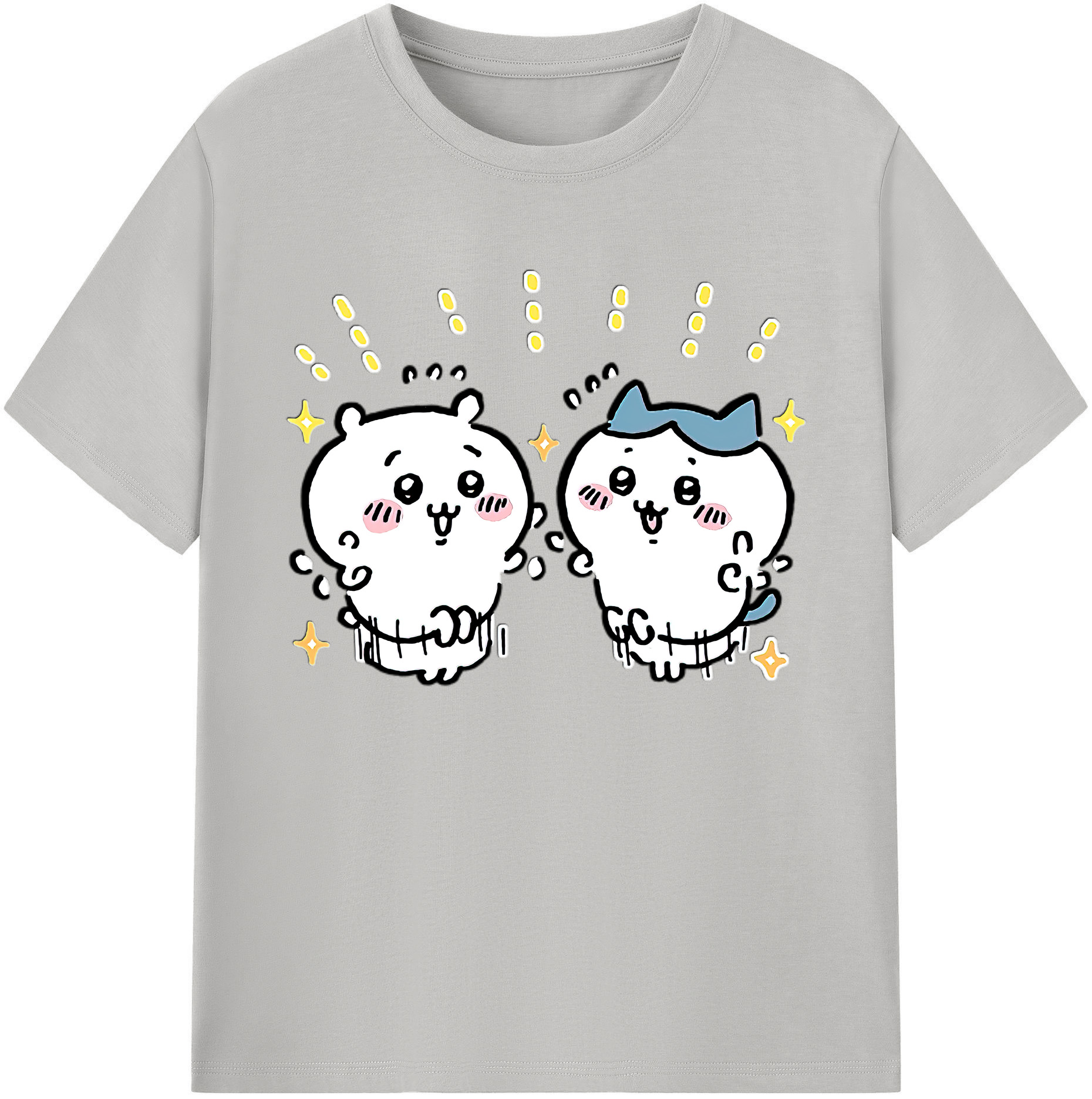 （画像用） ちいかわ ハチワレ Chii-kawa hachiware 綿100％ メンズ半袖Tシャツ｜肌触りやわらか＆通気性