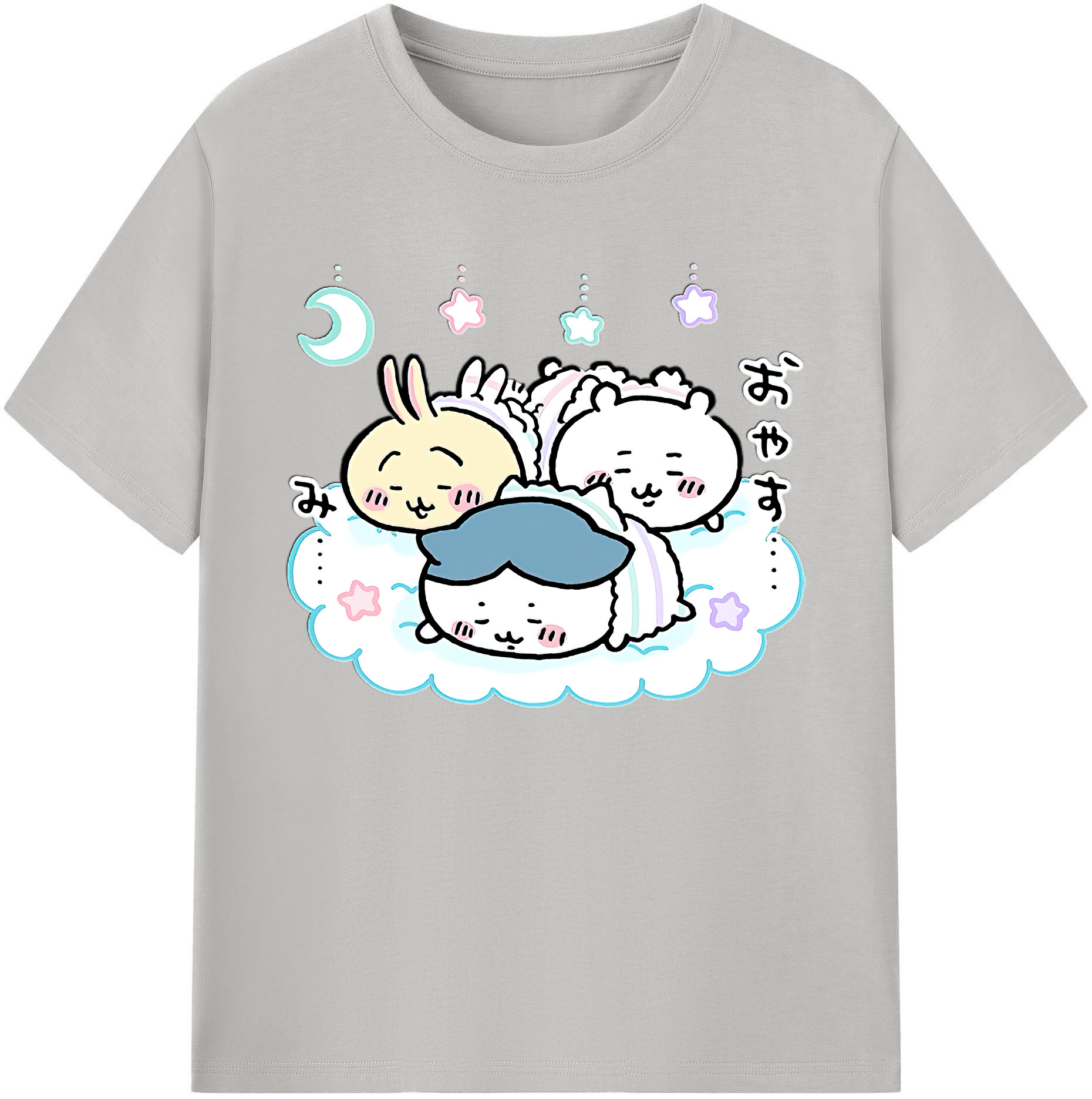 （画像用） ちいかわ ハチワレ Chii-kawa hachiware 綿100％ メンズ半袖Tシャツ｜肌触りやわらか＆通気性