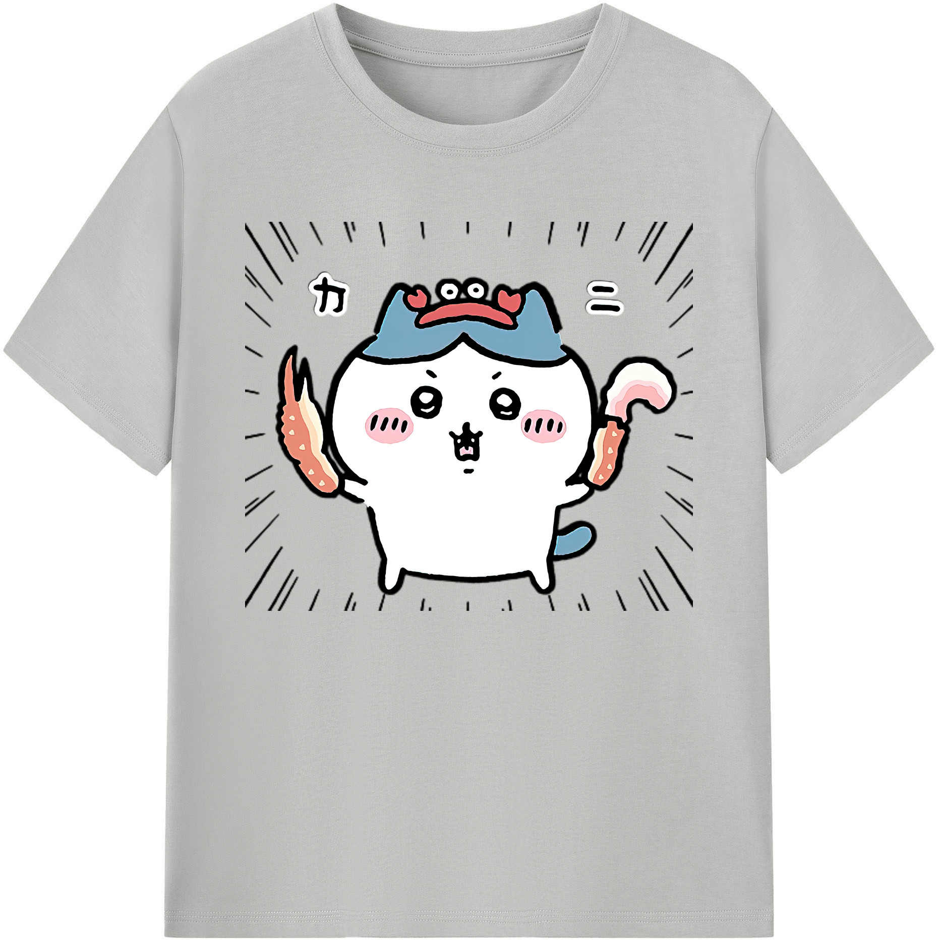 （画像用） ちいかわ ハチワレ Chii-kawa hachiware 綿100％ メンズ半袖Tシャツ｜肌触りやわらか＆通気性