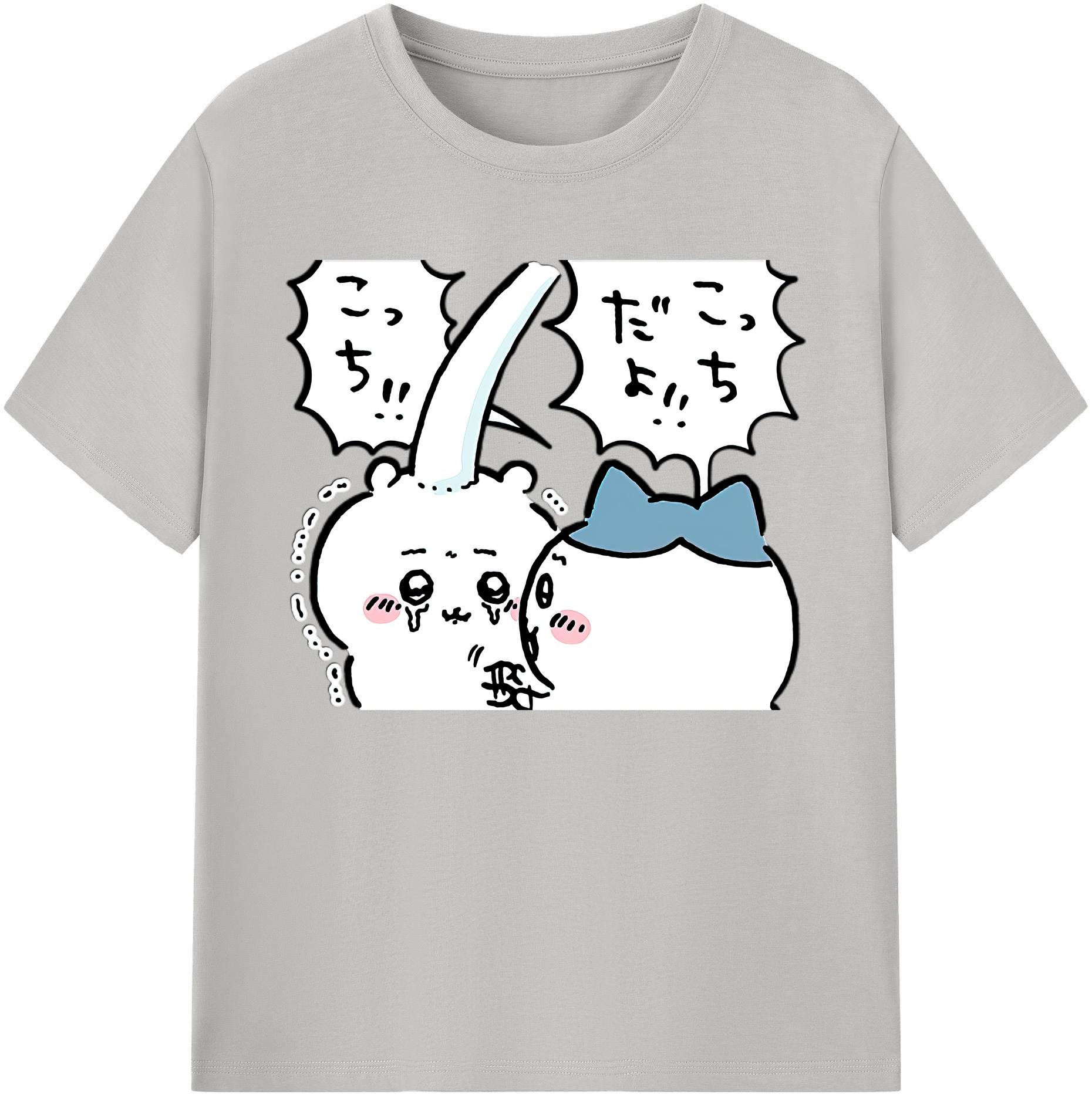（画像用） ちいかわ ハチワレ Chii-kawa hachiware 綿100％ メンズ半袖Tシャツ｜肌触りやわらか＆通気性