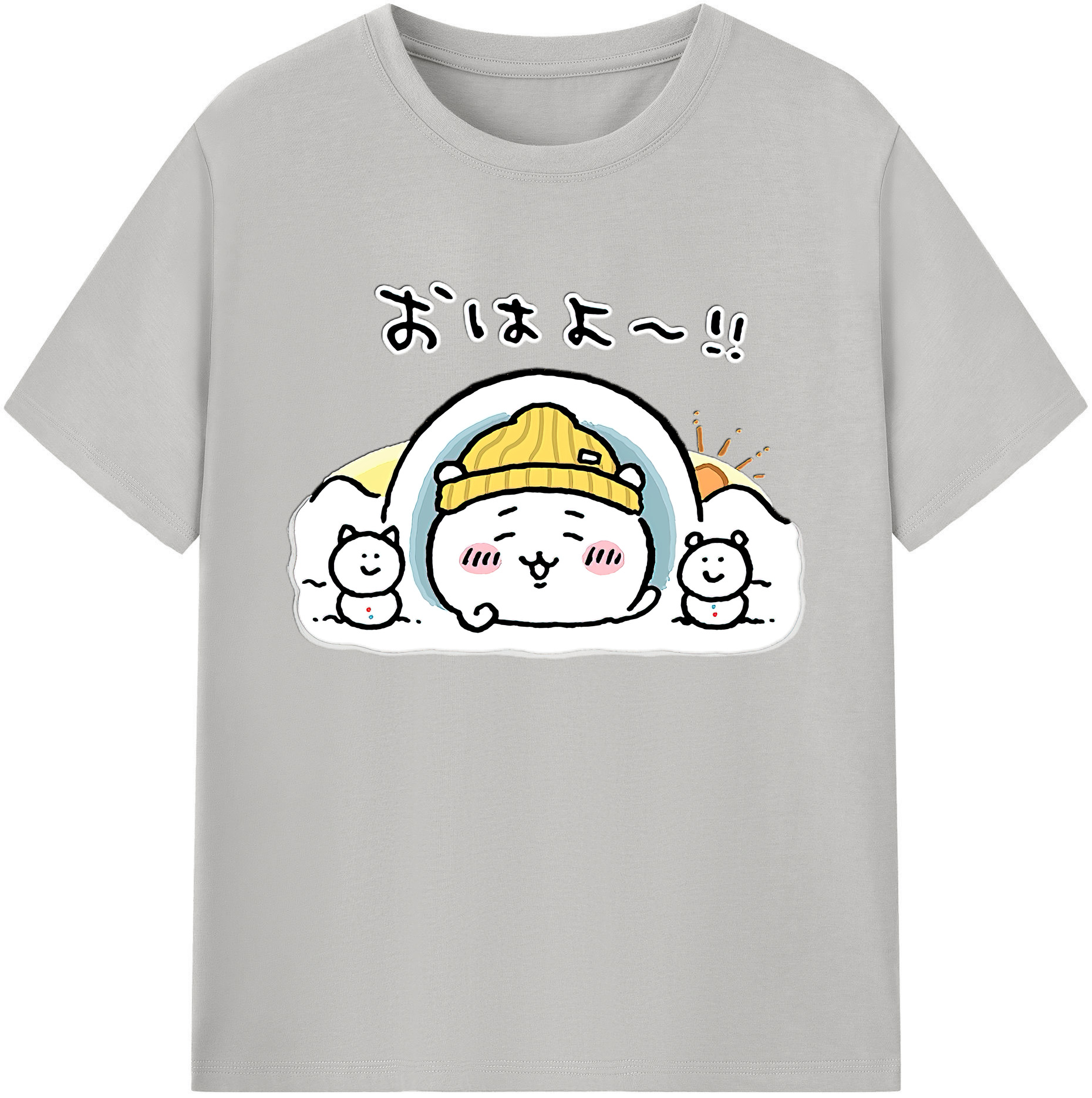 （画像用） ちいかわ ちいかわ Chii-kawa chiikawa 綿100％ メンズ半袖Tシャツ｜肌触りやわらか＆通気性