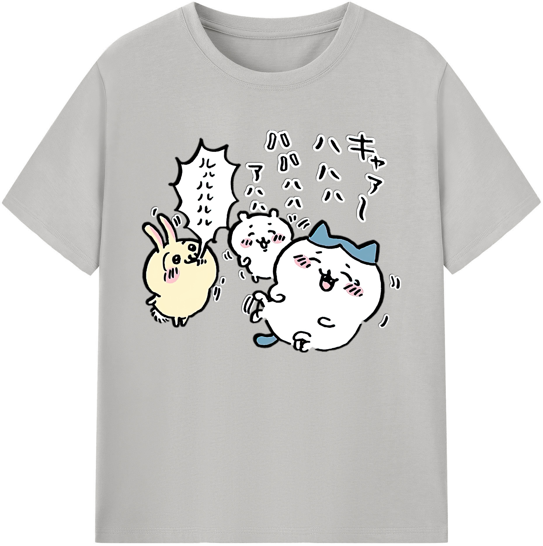 （画像用） ちいかわ うさぎ Chii-kawa usagi 綿100％ メンズ半袖Tシャツ｜肌触りやわらか＆通気性