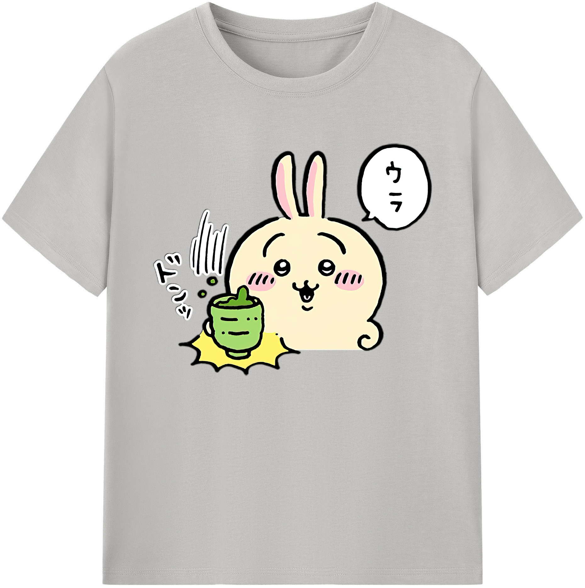 （画像用） ちいかわ うさぎ Chii-kawa usagi 綿100％ メンズ半袖Tシャツ｜肌触りやわらか＆通気性