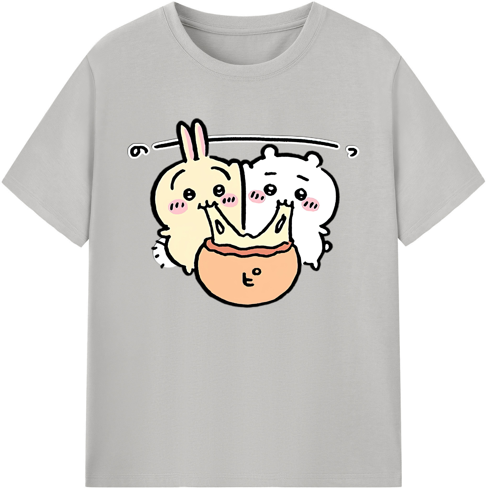 （画像用） ちいかわ うさぎ Chii-kawa usagi 綿100％ メンズ半袖Tシャツ｜肌触りやわらか＆通気性