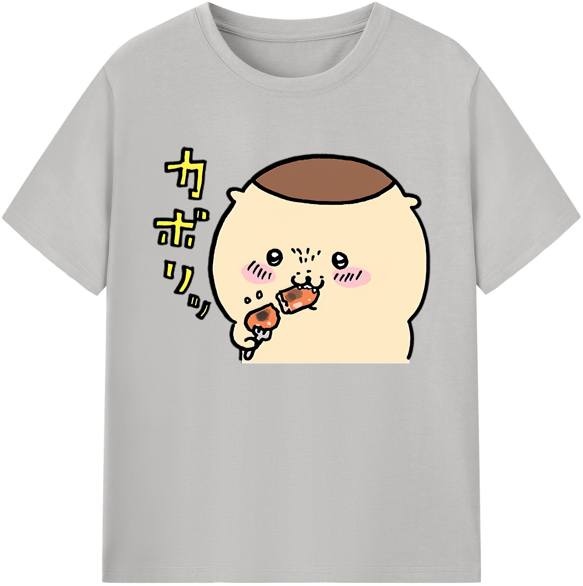 （画像用） ちいかわ くりまんじゅう Chii-kawa kuri manjū 綿100％ メンズ半袖Tシャツ｜肌触りやわらか＆通気性