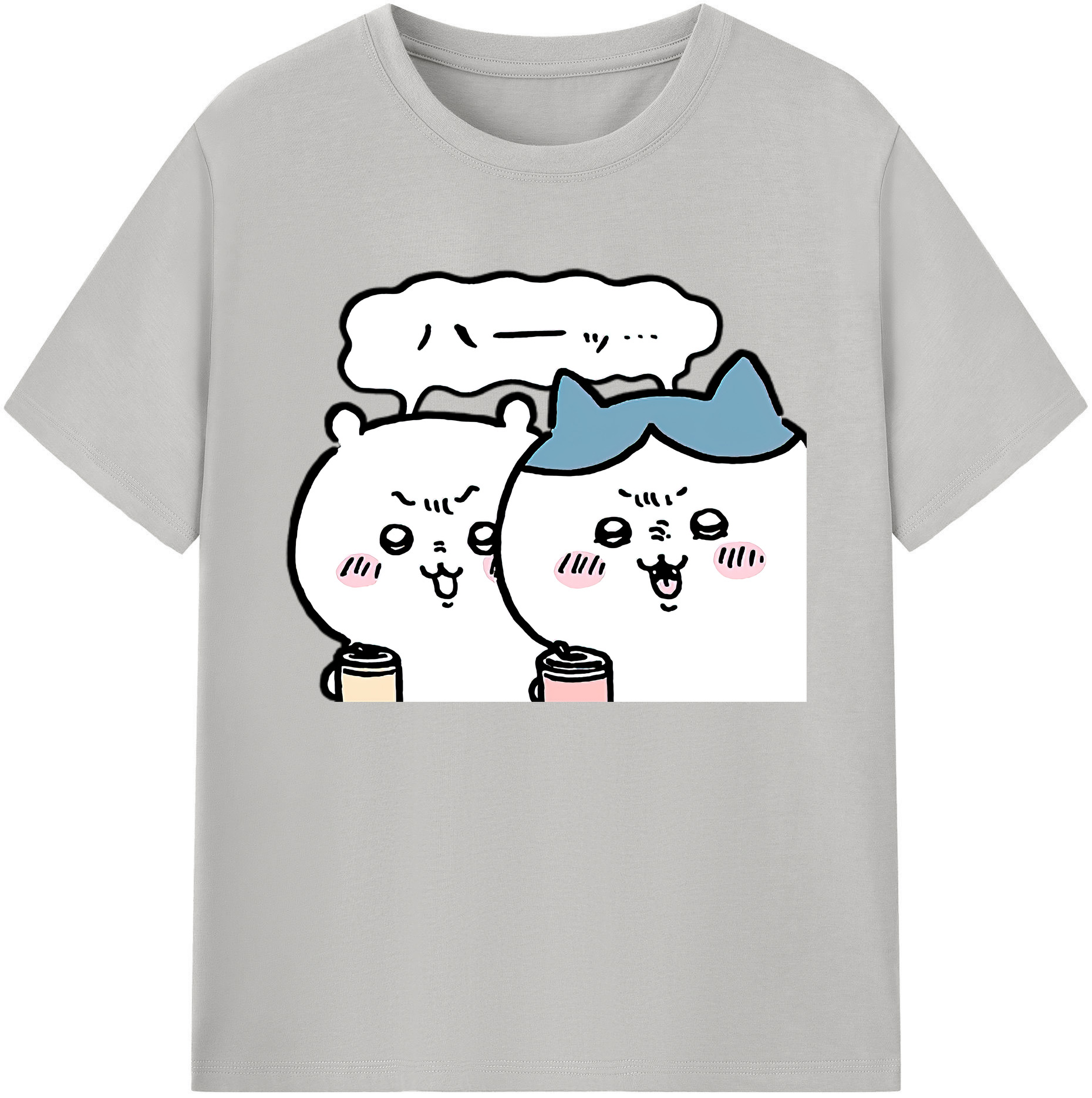 （画像用） ちいかわ ハチワレ Chii-kawa hachiware 綿100％ メンズ半袖Tシャツ｜肌触りやわらか＆通気性