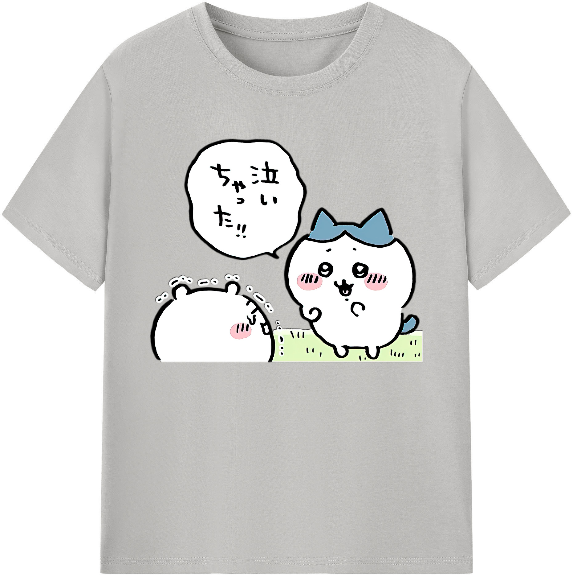 （画像用） ちいかわ ハチワレ Chii-kawa hachiware 綿100％ メンズ半袖Tシャツ｜肌触りやわらか＆通気性