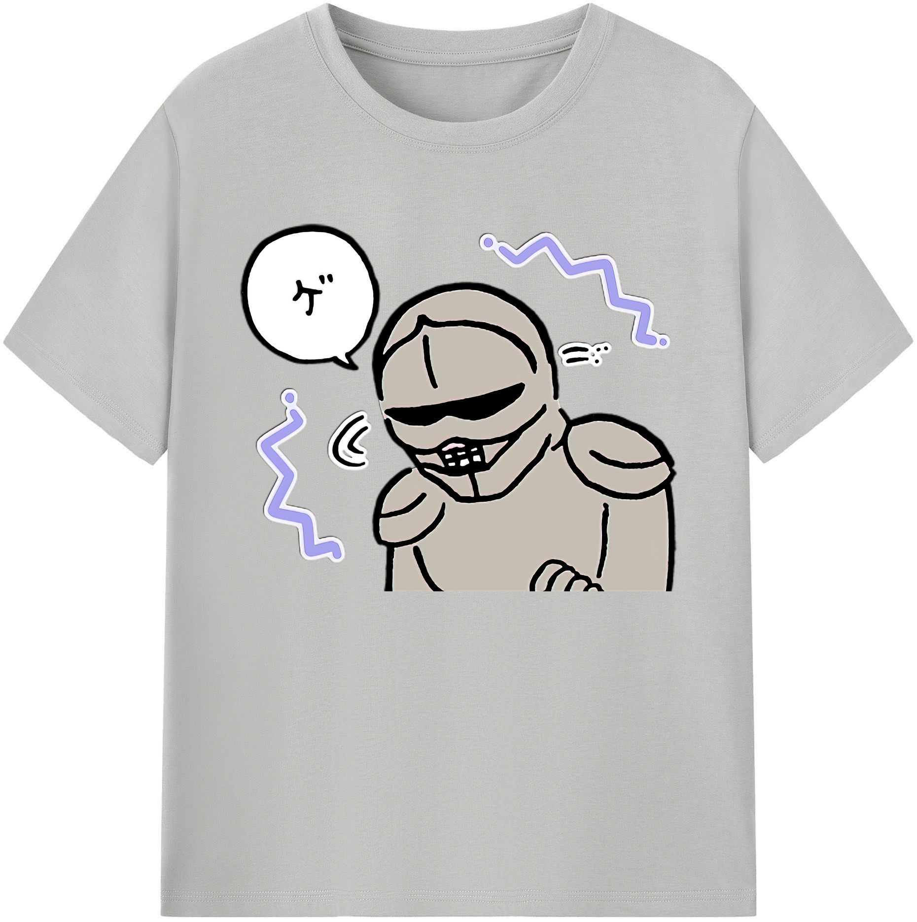 （画像用） ちいかわ 労働の鎧さん Chii-kawa Mr. Armor of Labor 綿100％ メンズ半袖Tシャツ｜肌触りやわらか＆通気性