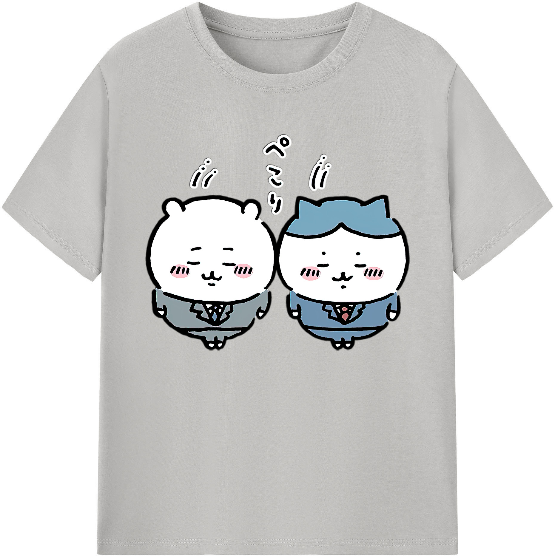 （画像用） ちいかわ ハチワレ Chii-kawa hachiware 綿100％ メンズ半袖Tシャツ｜肌触りやわらか＆通気性