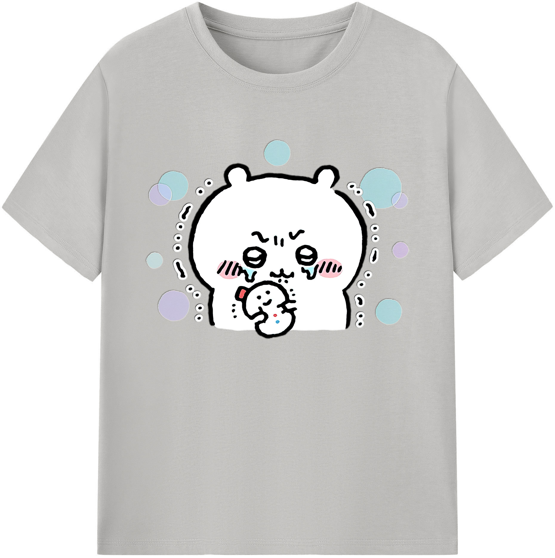 （画像用） ちいかわ ちいかわ Chii-kawa chiikawa 綿100％ メンズ半袖Tシャツ｜肌触りやわらか＆通気性