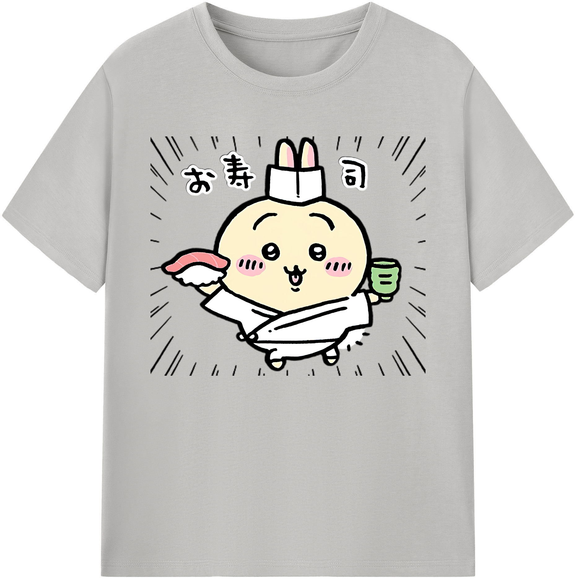 （画像用） ちいかわ うさぎ Chii-kawa usagi 綿100％ メンズ半袖Tシャツ｜肌触りやわらか＆通気性