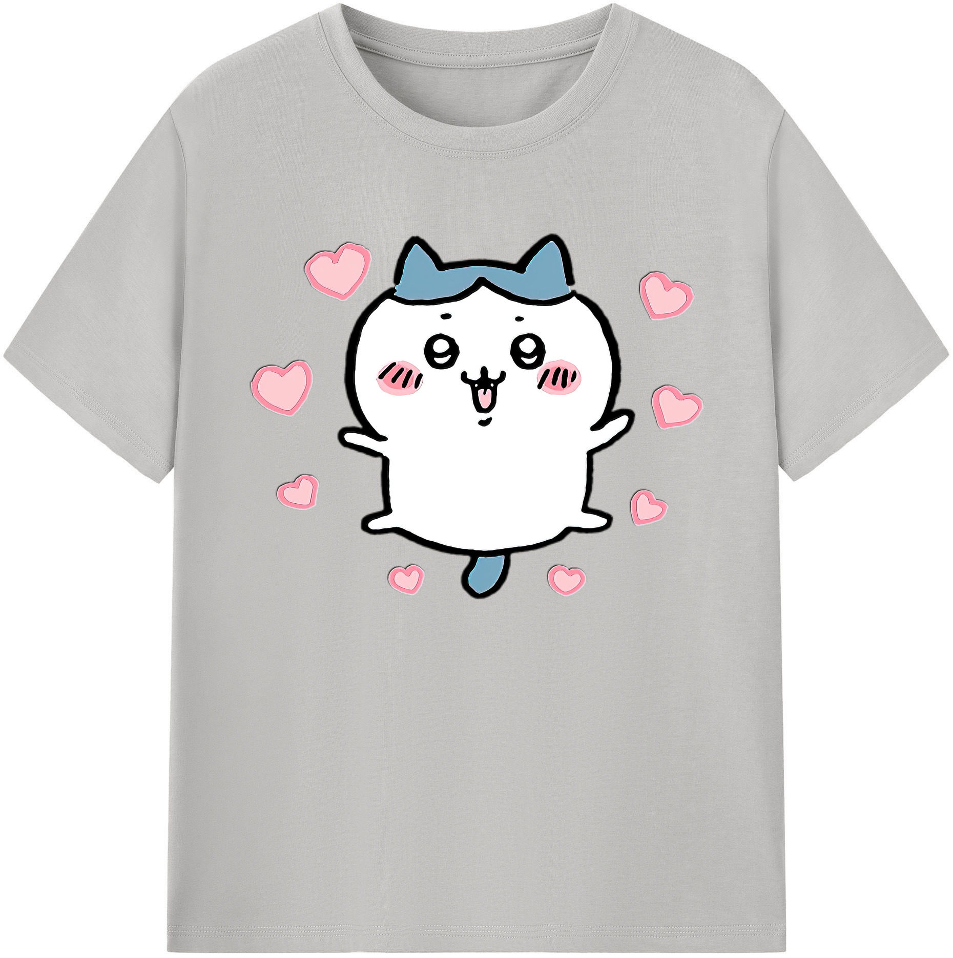 （画像用） ちいかわ ハチワレ Chii-kawa hachiware 綿100％ メンズ半袖Tシャツ｜肌触りやわらか＆通気性