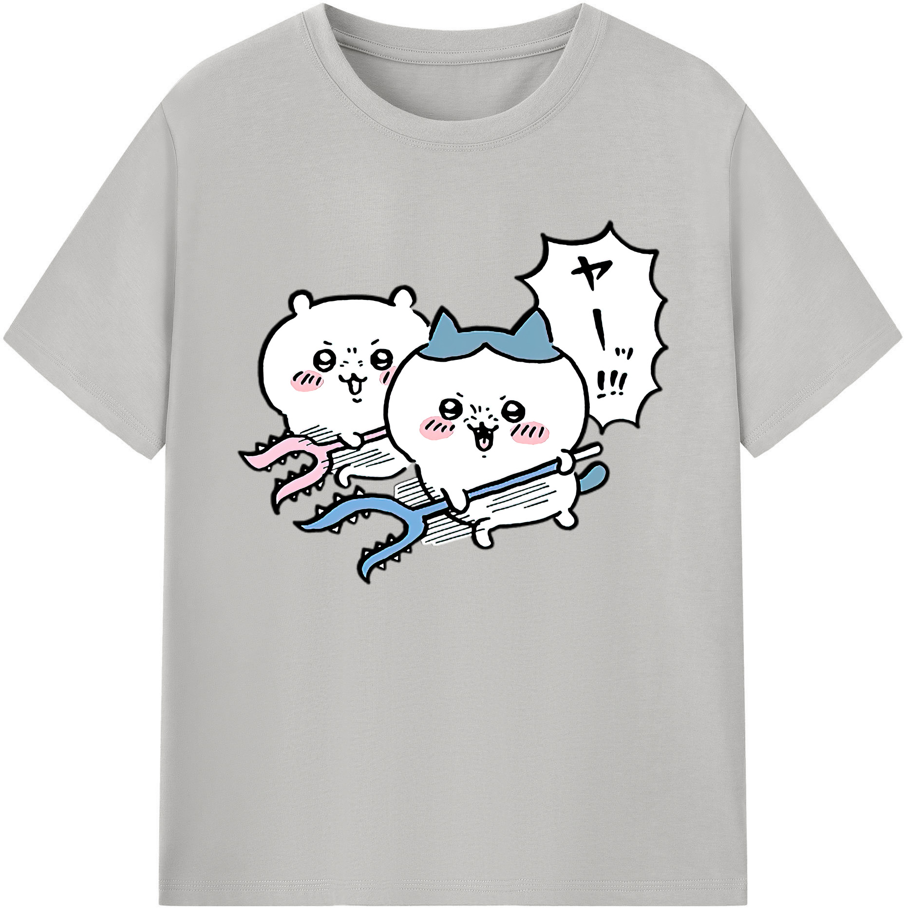 （画像用） ちいかわ ハチワレ Chii-kawa hachiware 綿100％ メンズ半袖Tシャツ｜肌触りやわらか＆通気性