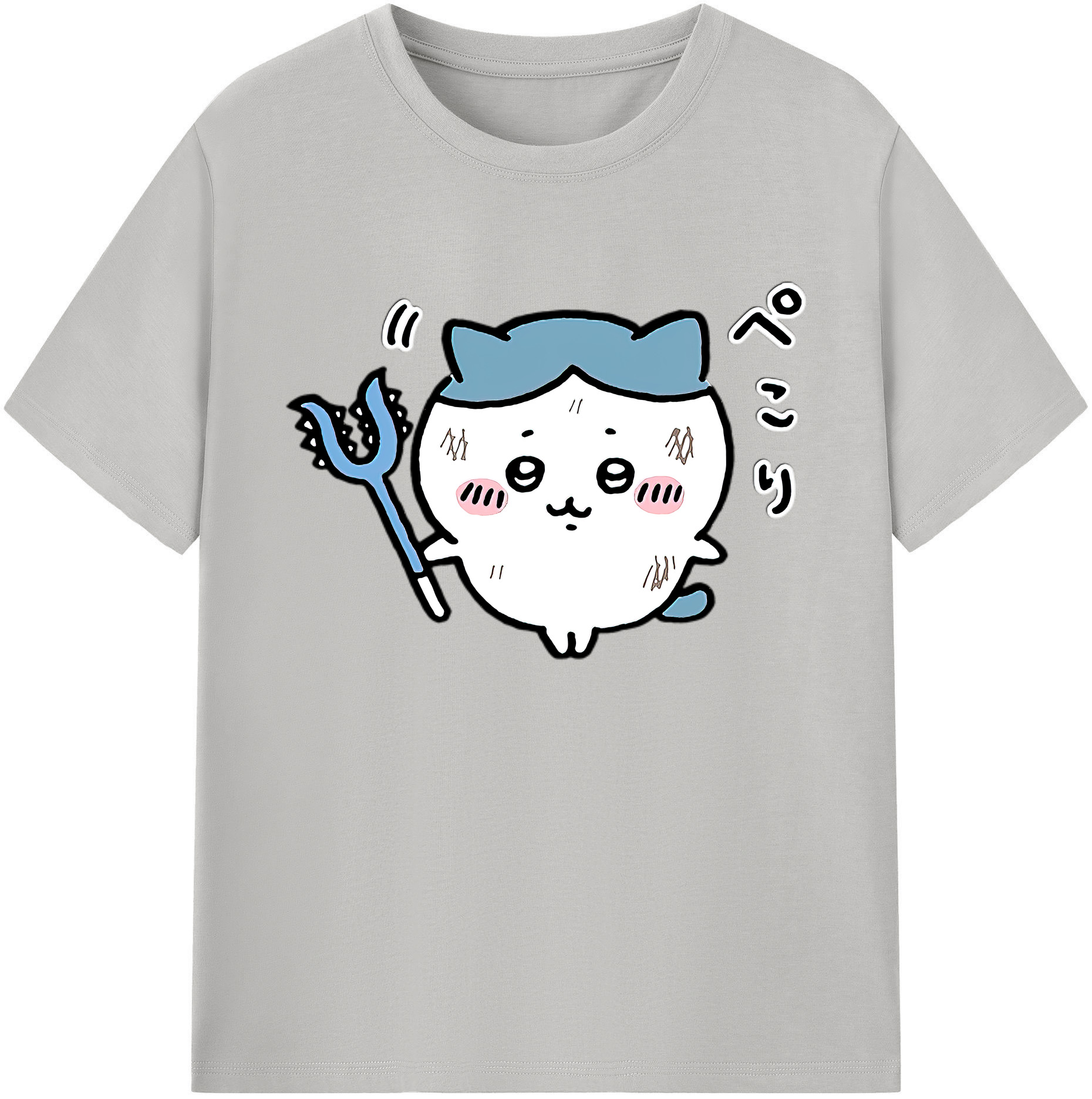 （画像用） ちいかわ ハチワレ Chii-kawa hachiware 綿100％ メンズ半袖Tシャツ｜肌触りやわらか＆通気性