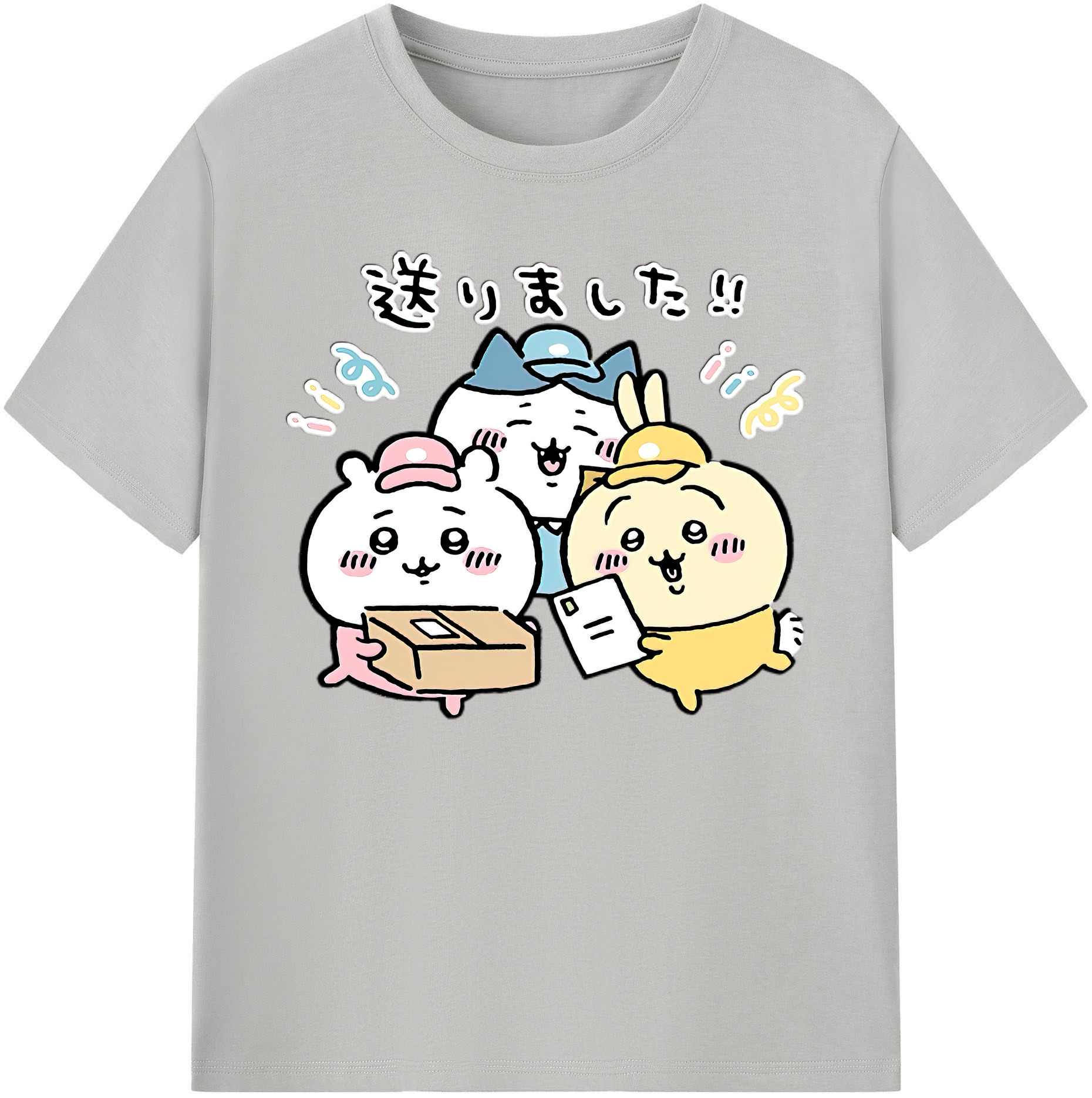 （画像用） ちいかわ ハチワレ Chii-kawa hachiware 綿100％ メンズ半袖Tシャツ｜肌触りやわらか＆通気性