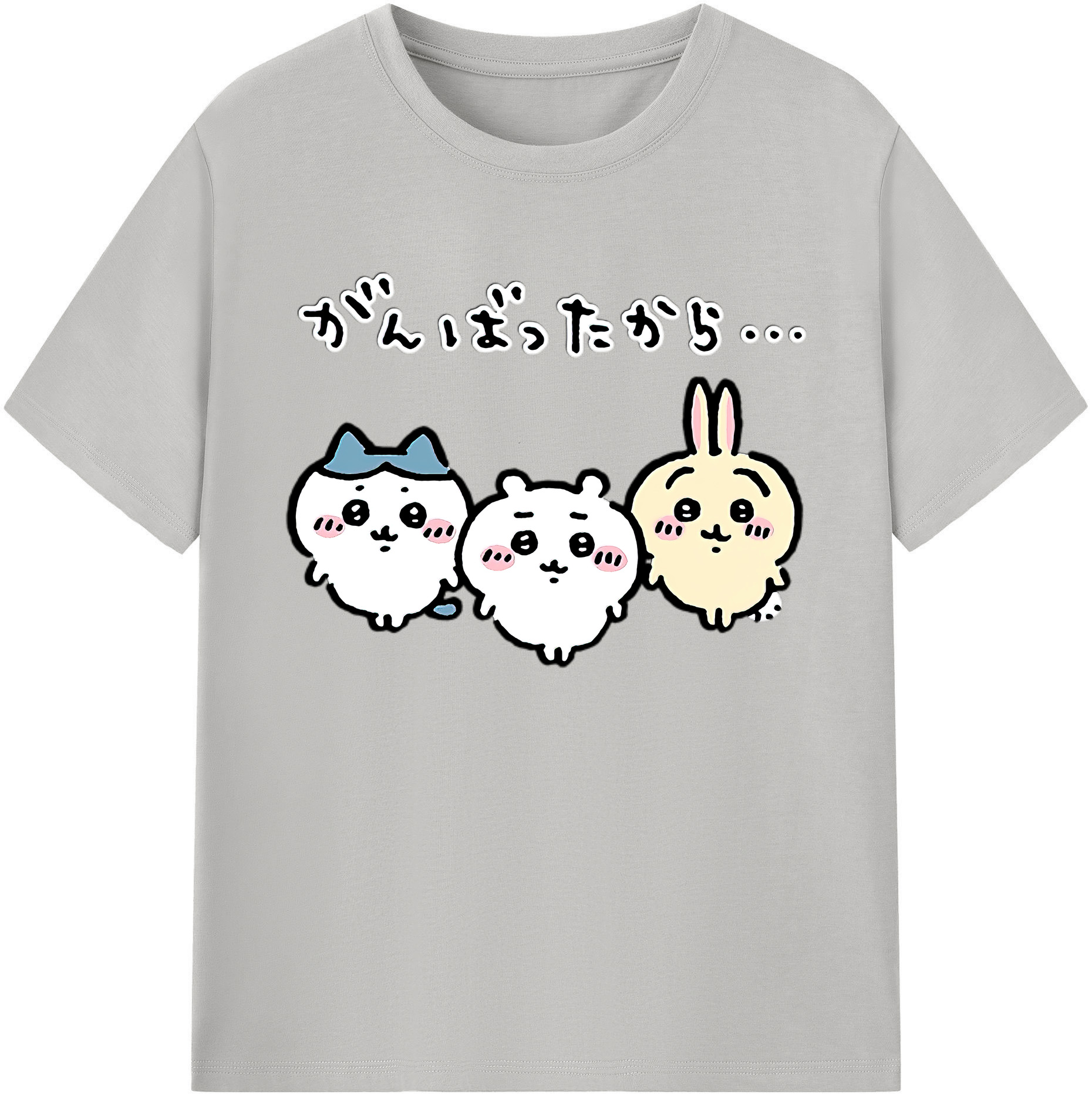 （画像用） ちいかわ ハチワレ Chii-kawa hachiware 綿100％ メンズ半袖Tシャツ｜肌触りやわらか＆通気性
