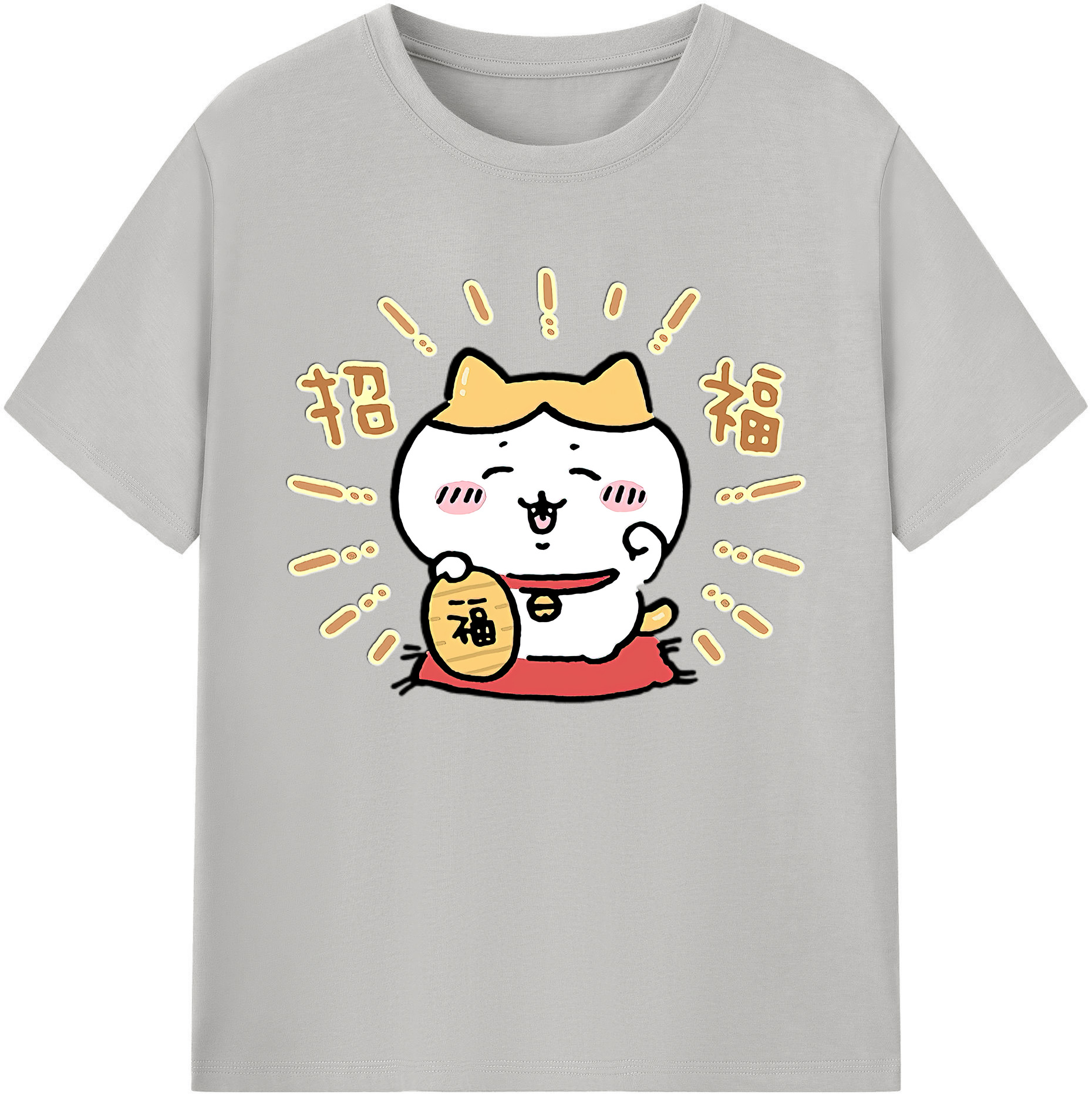 （画像用） ちいかわ ハチワレ Chii-kawa hachiware 綿100％ メンズ半袖Tシャツ｜肌触りやわらか＆通気性