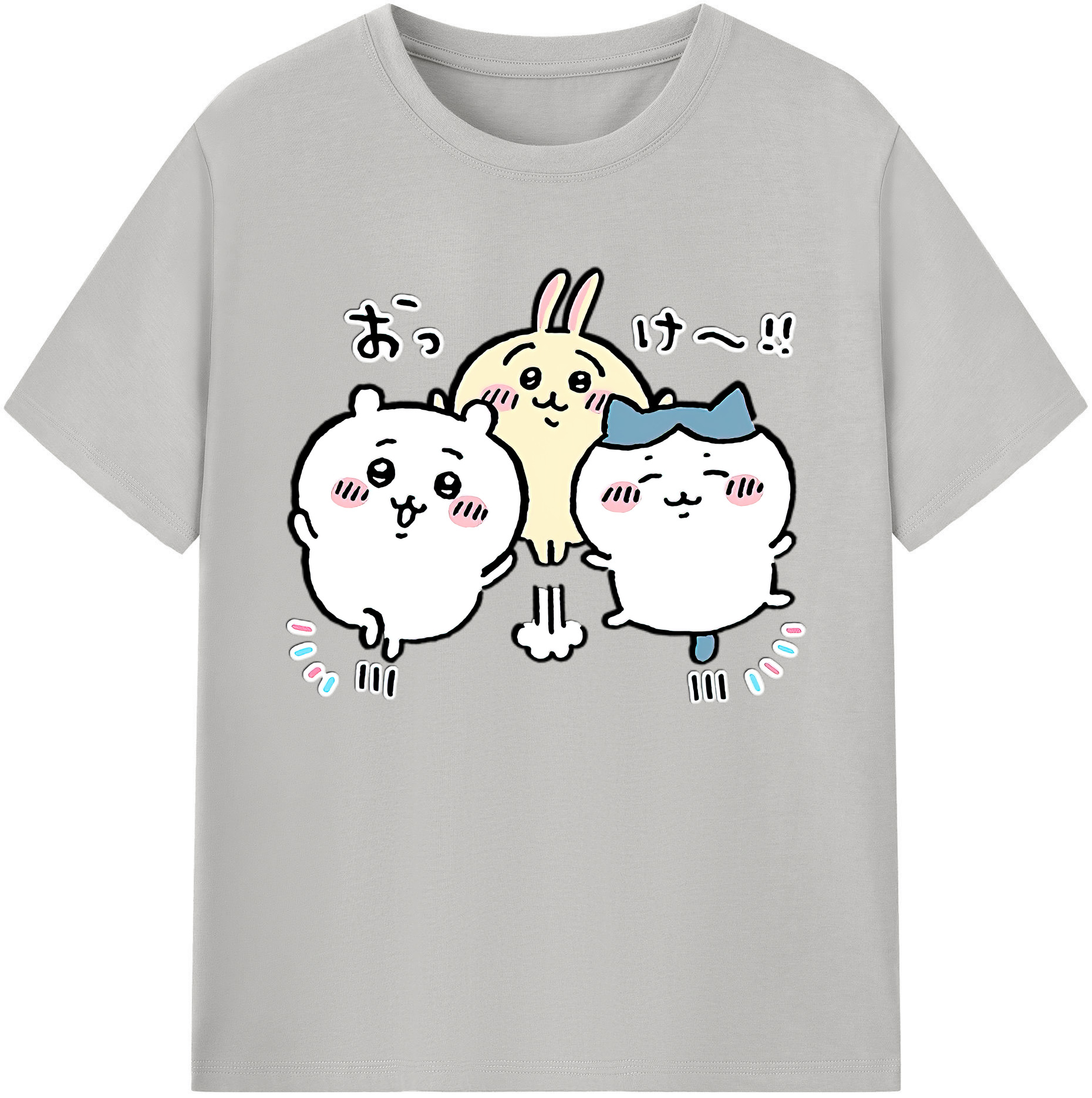 （画像用） ちいかわ ちいかわ Chii-kawa chiikawa 綿100％ メンズ半袖Tシャツ｜肌触りやわらか＆通気性