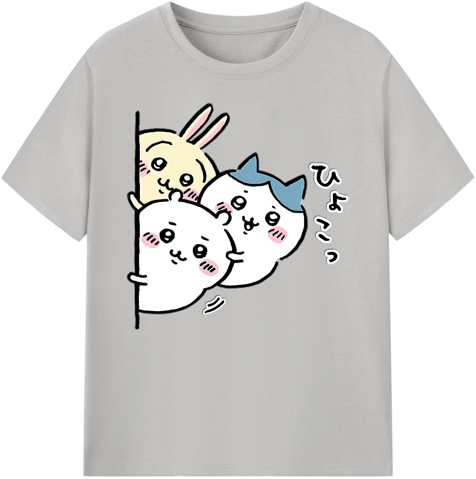 （画像用） ちいかわ うさぎ Chii-kawa usagi 綿100％ メンズ半袖Tシャツ｜肌触りやわらか＆通気性