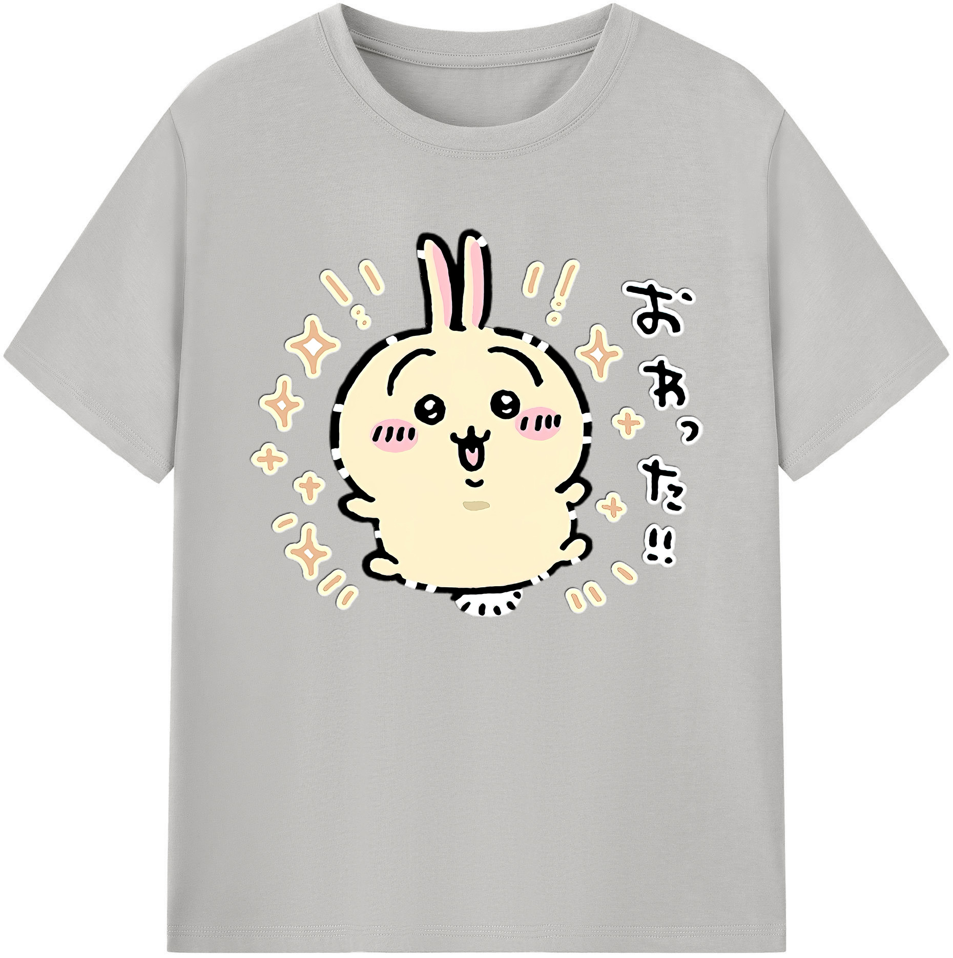 （画像用） ちいかわ うさぎ Chii-kawa usagi 綿100％ メンズ半袖Tシャツ｜肌触りやわらか＆通気性