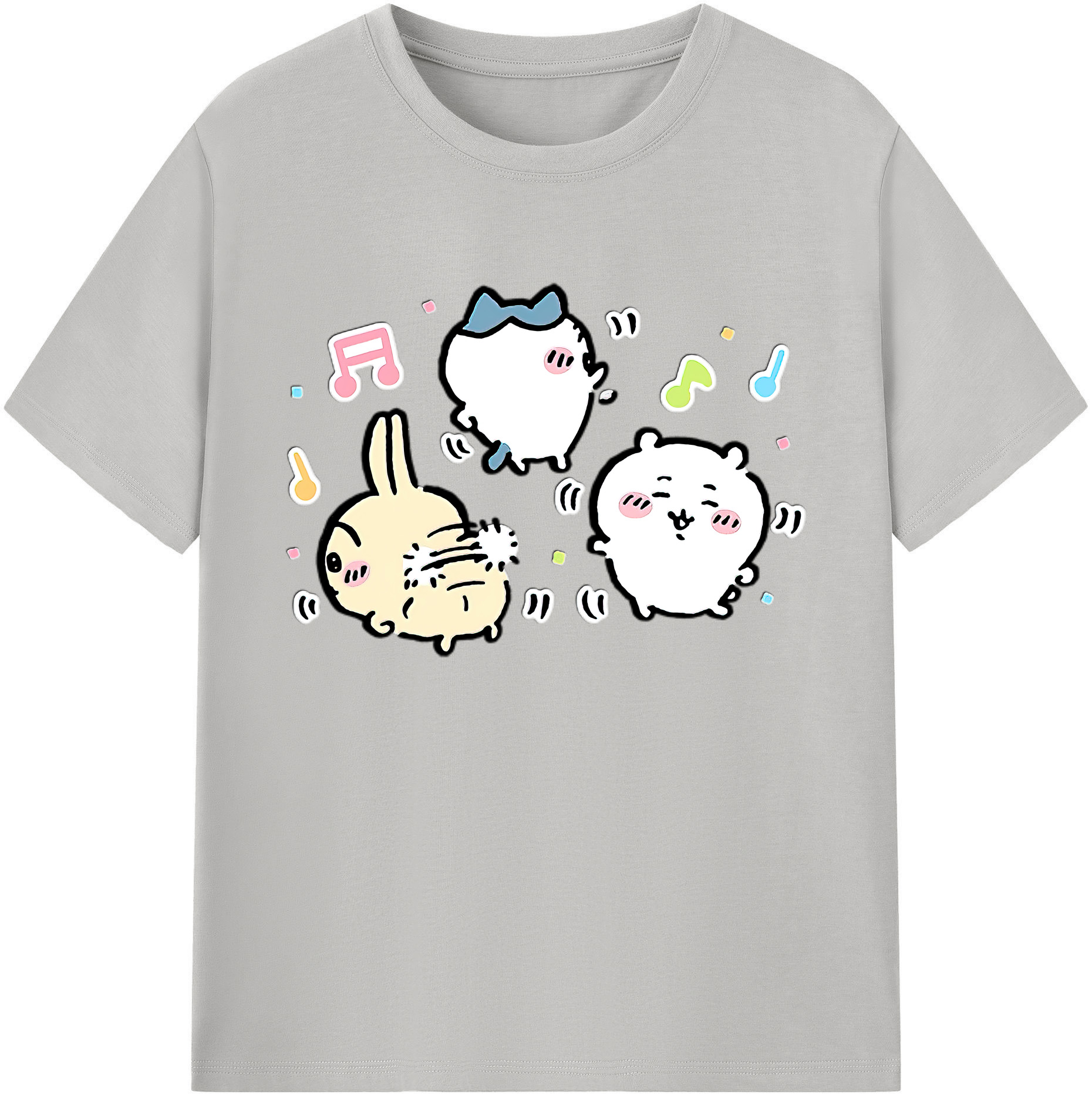 （画像用） ちいかわ うさぎ Chii-kawa usagi 綿100％ メンズ半袖Tシャツ｜肌触りやわらか＆通気性