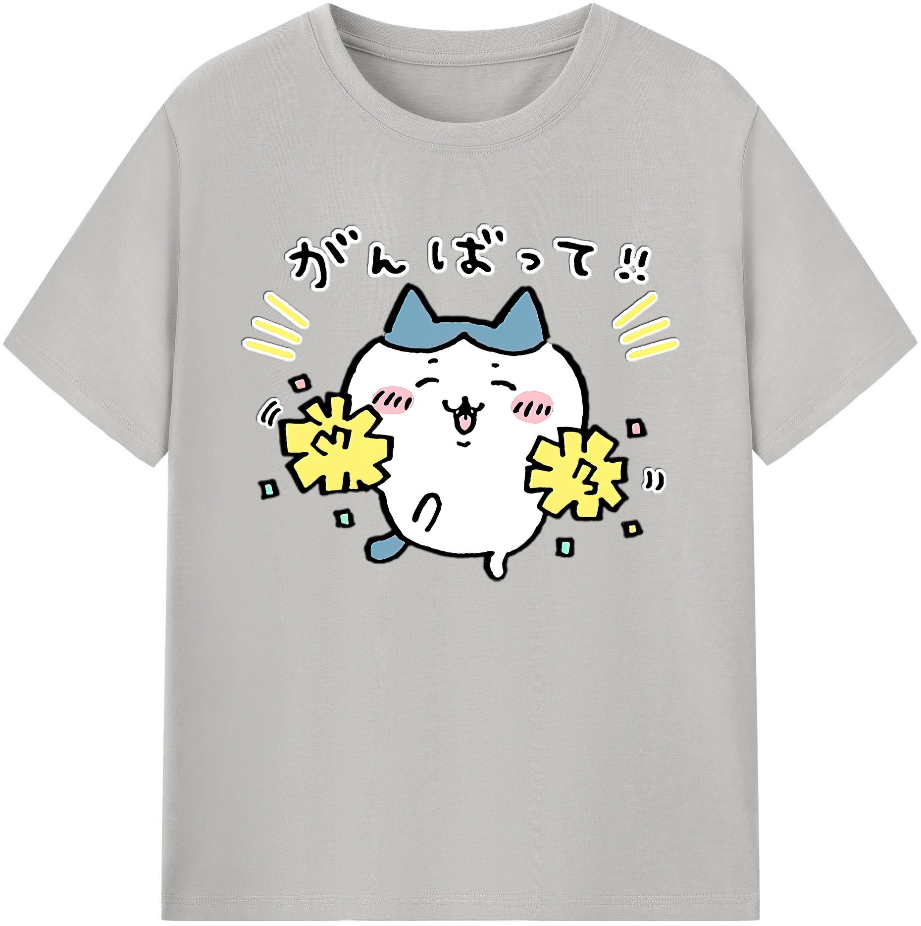 （画像用） ちいかわ ハチワレ Chii-kawa hachiware 綿100％ メンズ半袖Tシャツ｜肌触りやわらか＆通気性