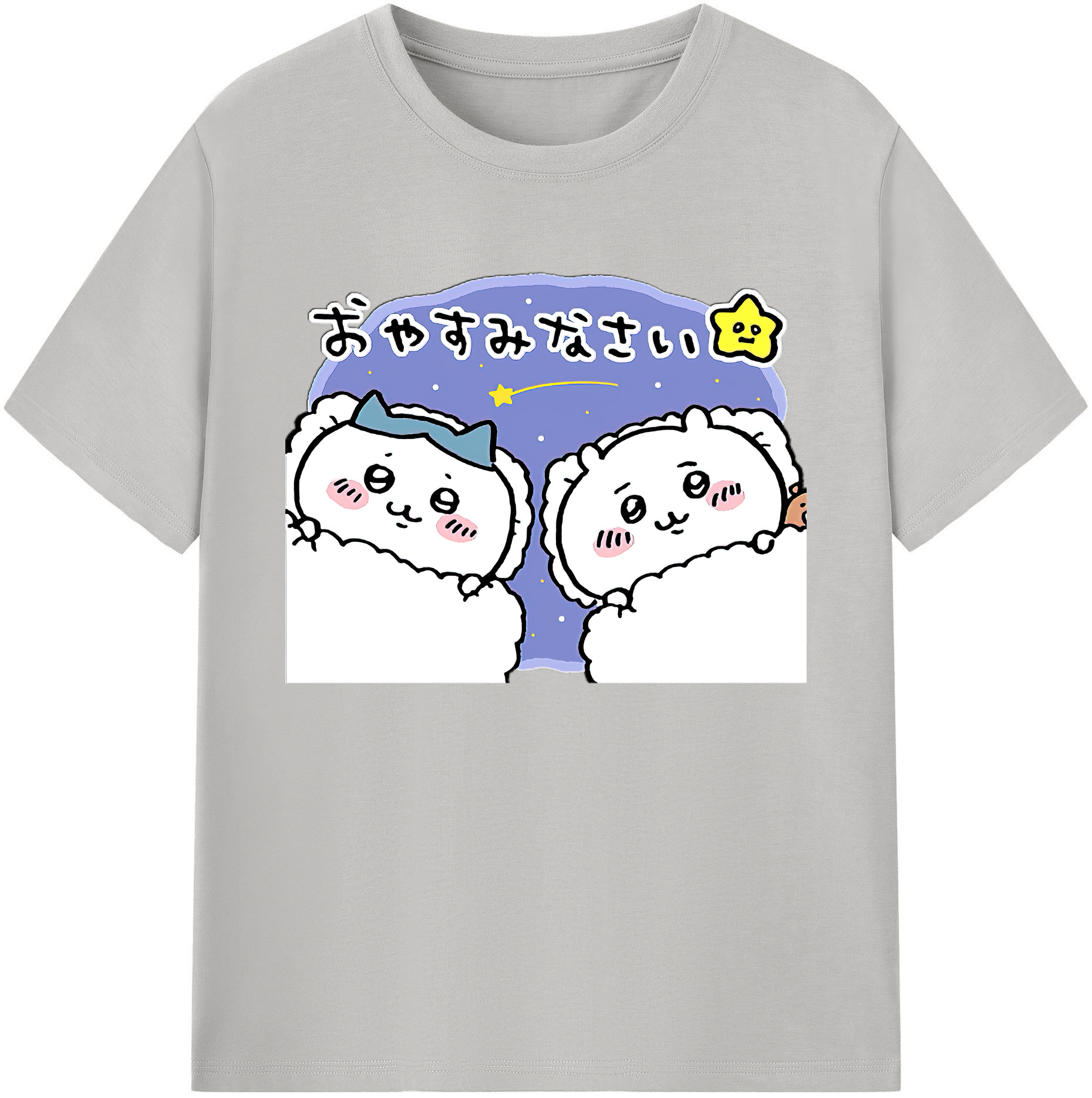 （画像用） ちいかわ ハチワレ Chii-kawa hachiware 綿100％ メンズ半袖Tシャツ｜肌触りやわらか＆通気性