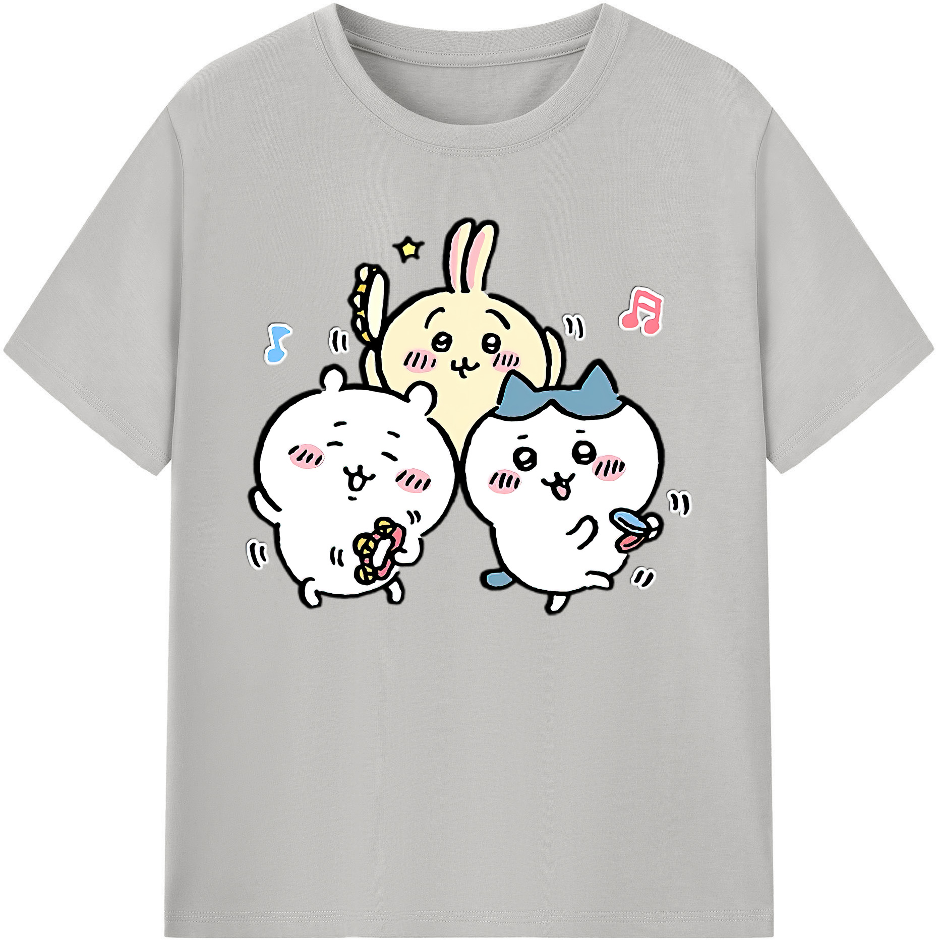（画像用） ちいかわ ハチワレ Chii-kawa hachiware 綿100％ メンズ半袖Tシャツ｜肌触りやわらか＆通気性