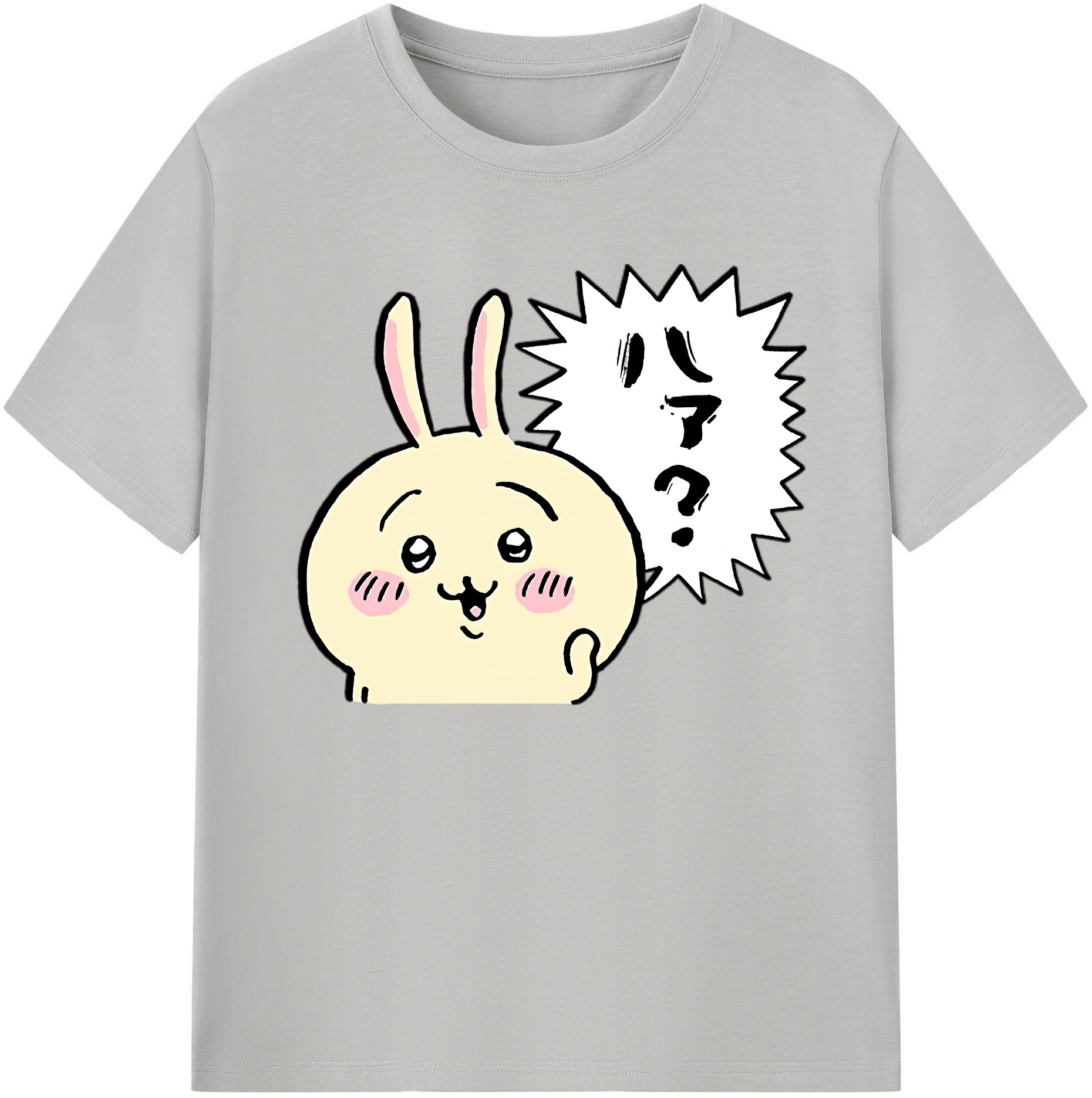 （画像用） ちいかわ うさぎ Chii-kawa usagi 綿100％ メンズ半袖Tシャツ｜肌触りやわらか＆通気性