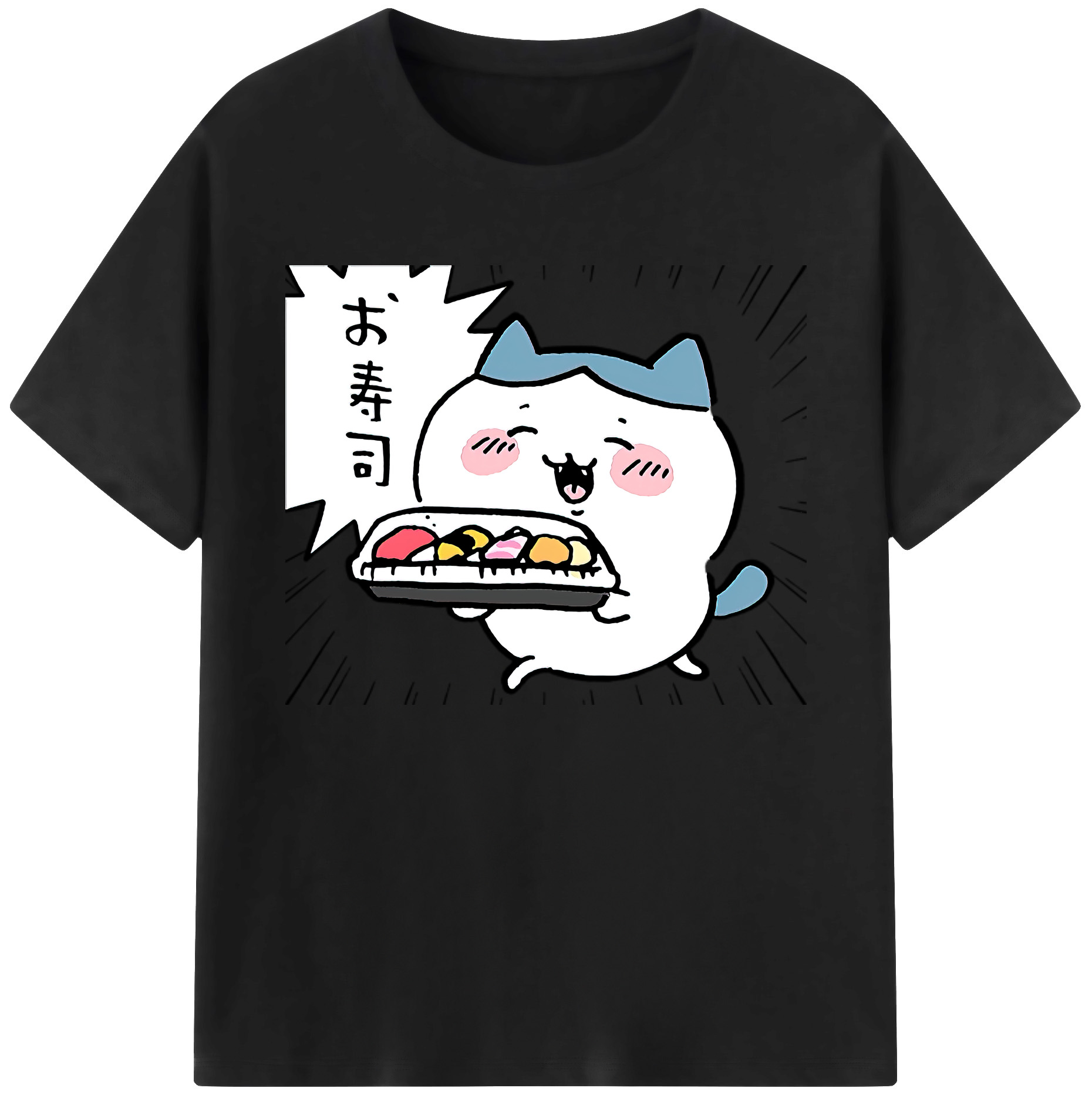 （画像用） ちいかわ ハチワレ Chii-kawa hachiware 綿100％ メンズ半袖Tシャツ｜肌触りやわらか＆通気性