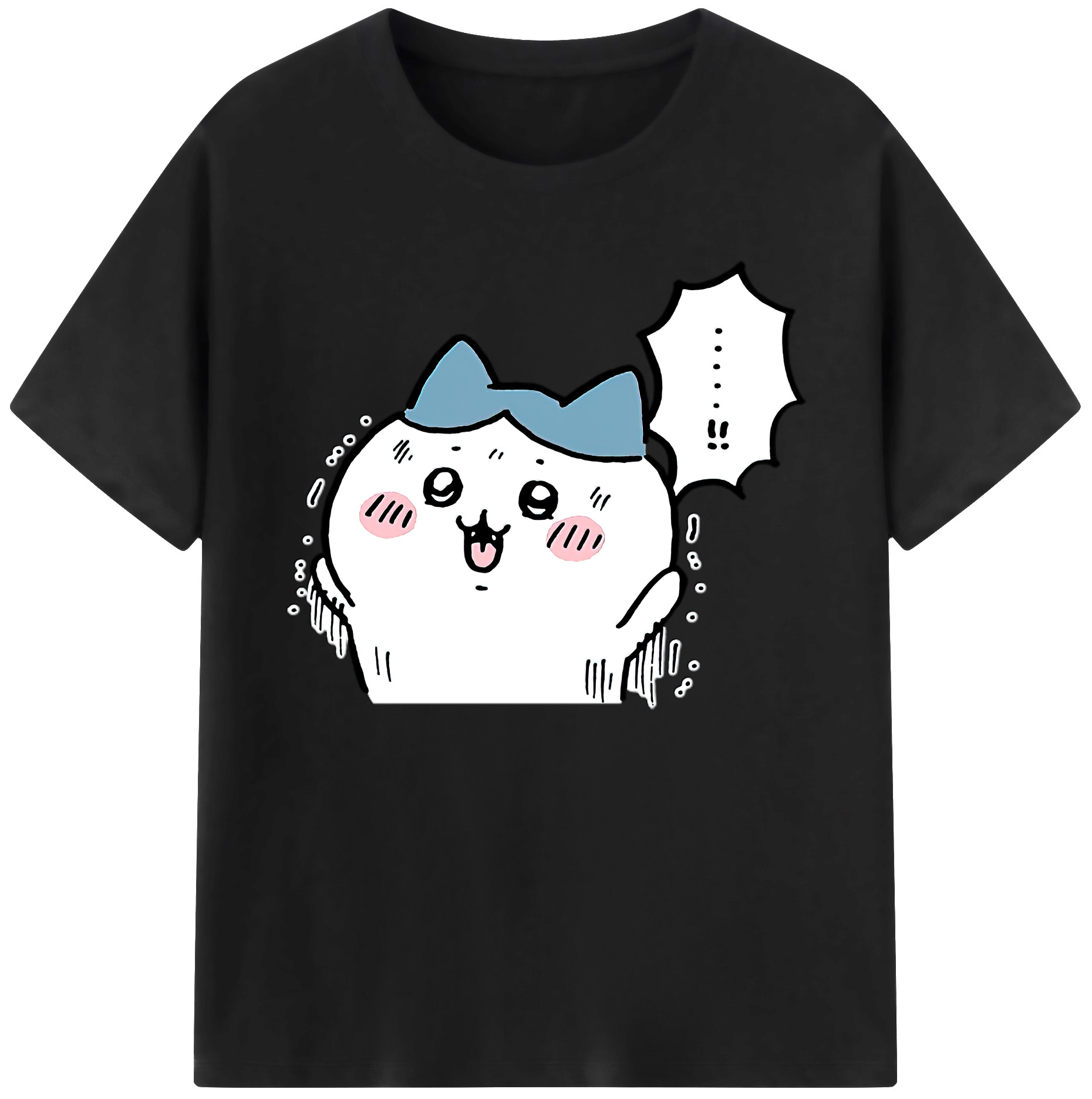 （画像用） ちいかわ ハチワレ Chii-kawa hachiware 綿100％ メンズ半袖Tシャツ｜肌触りやわらか＆通気性