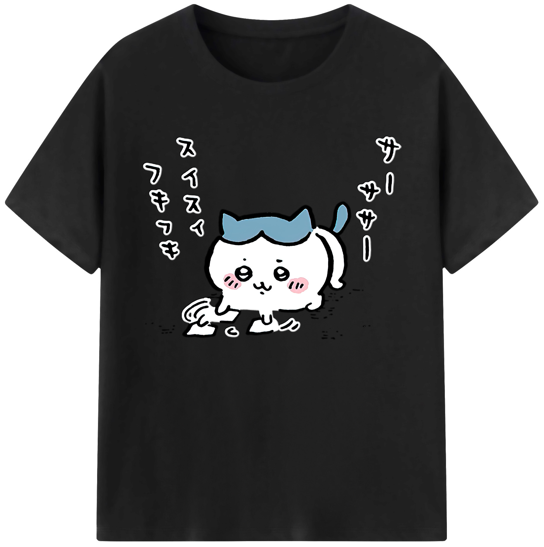 （画像用） ちいかわ ハチワレ Chii-kawa hachiware 綿100％ メンズ半袖Tシャツ｜肌触りやわらか＆通気性