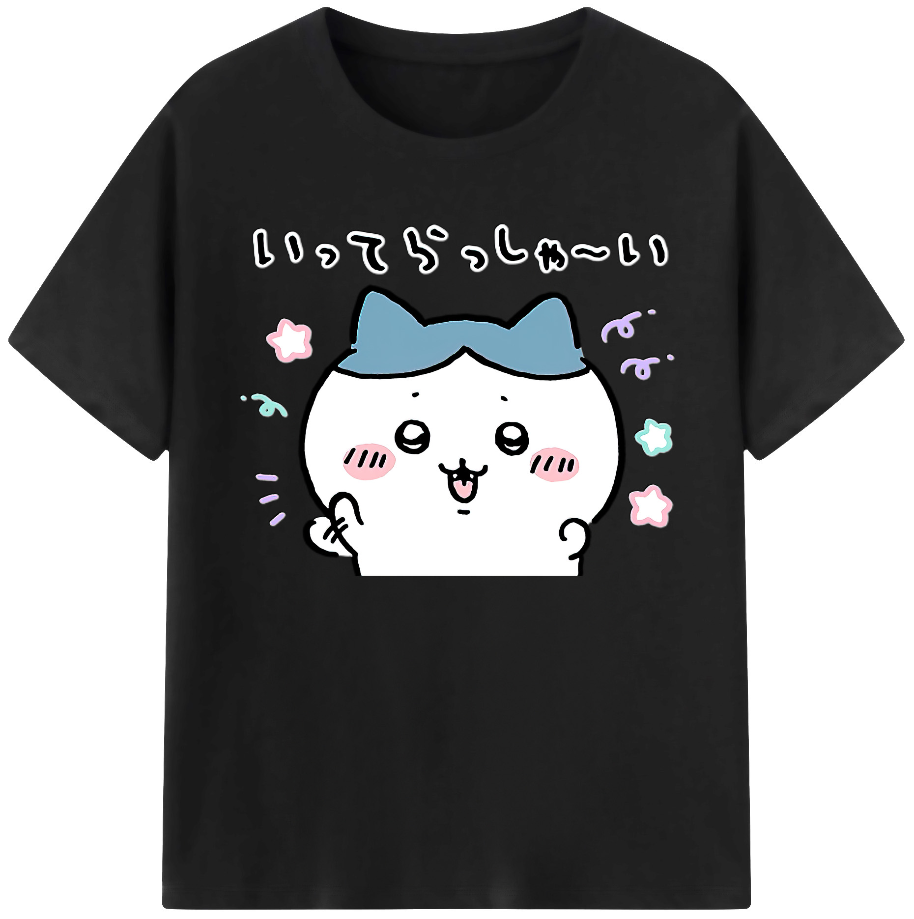 （画像用） ちいかわ ハチワレ Chii-kawa hachiware 綿100％ メンズ半袖Tシャツ｜肌触りやわらか＆通気性