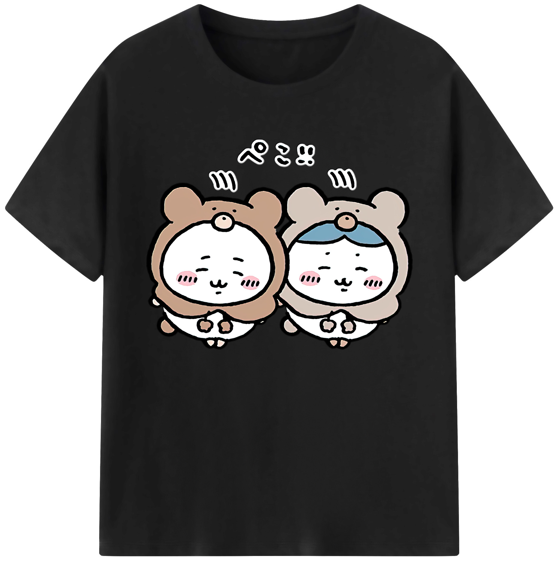（画像用） ちいかわ ハチワレ Chii-kawa hachiware 綿100％ メンズ半袖Tシャツ｜肌触りやわらか＆通気性
