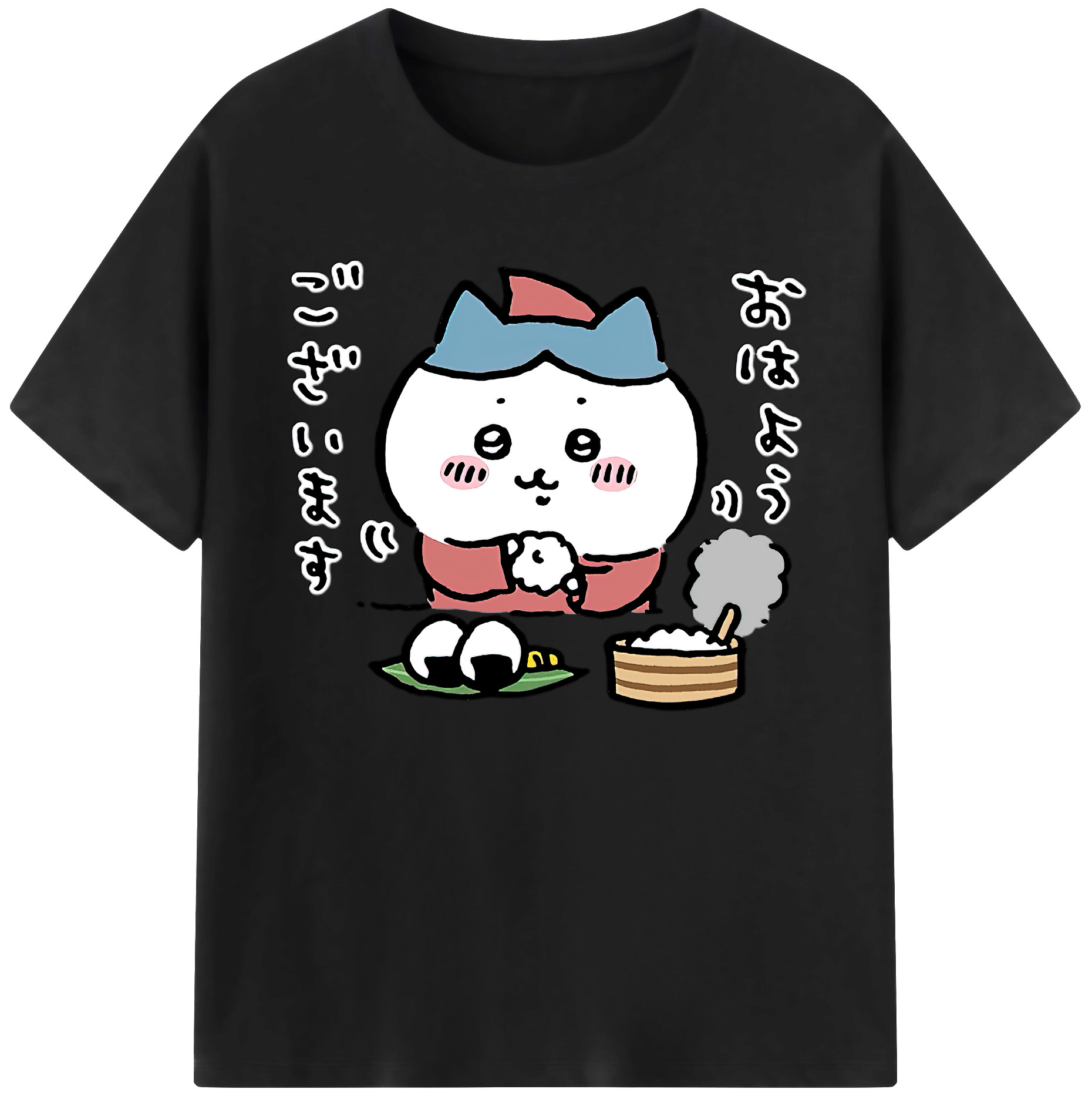 （画像用） ちいかわ ハチワレ Chii-kawa hachiware 綿100％ メンズ半袖Tシャツ｜肌触りやわらか＆通気性