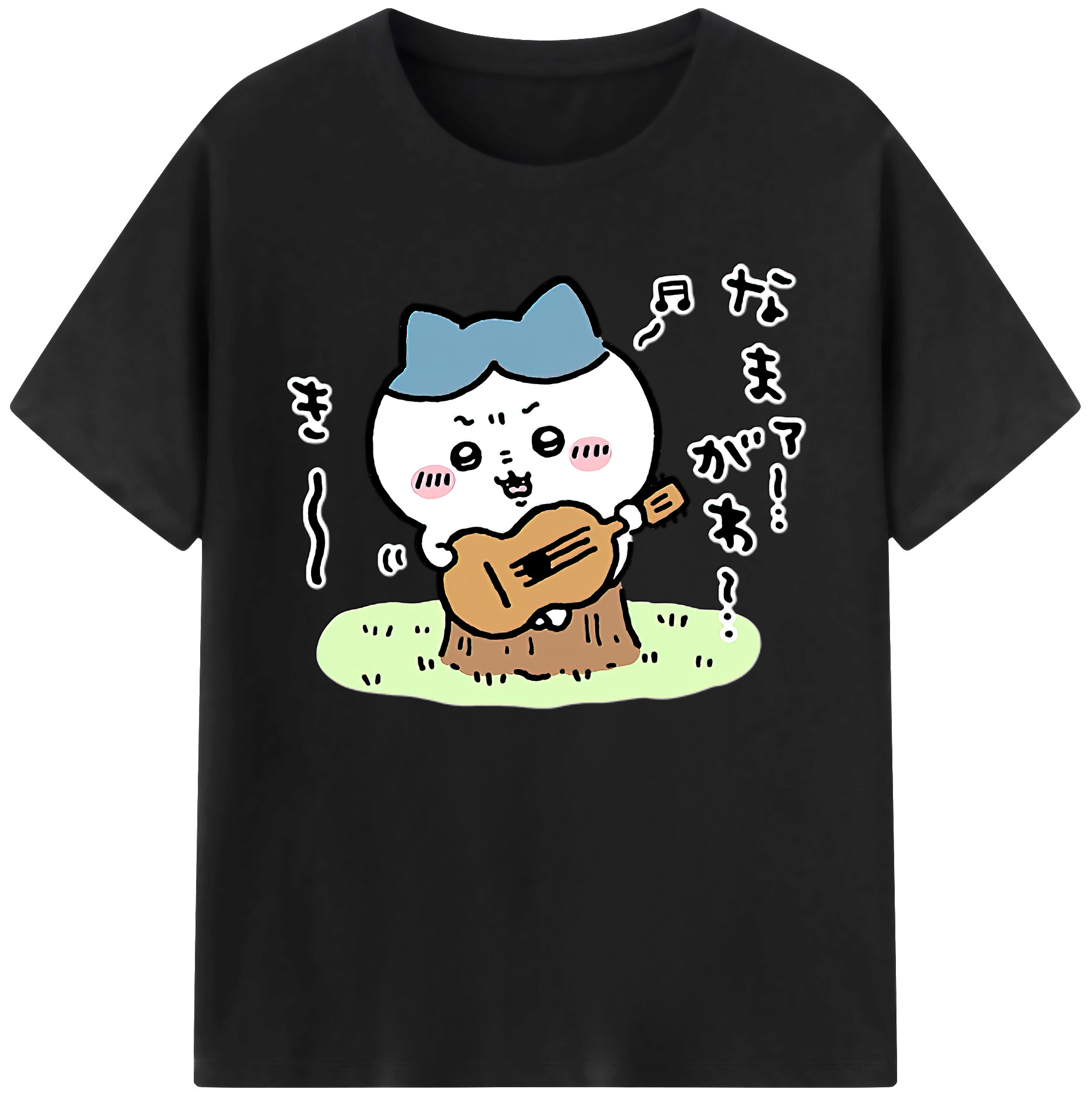 （画像用） ちいかわ ハチワレ Chii-kawa hachiware 綿100％ メンズ半袖Tシャツ｜肌触りやわらか＆通気性