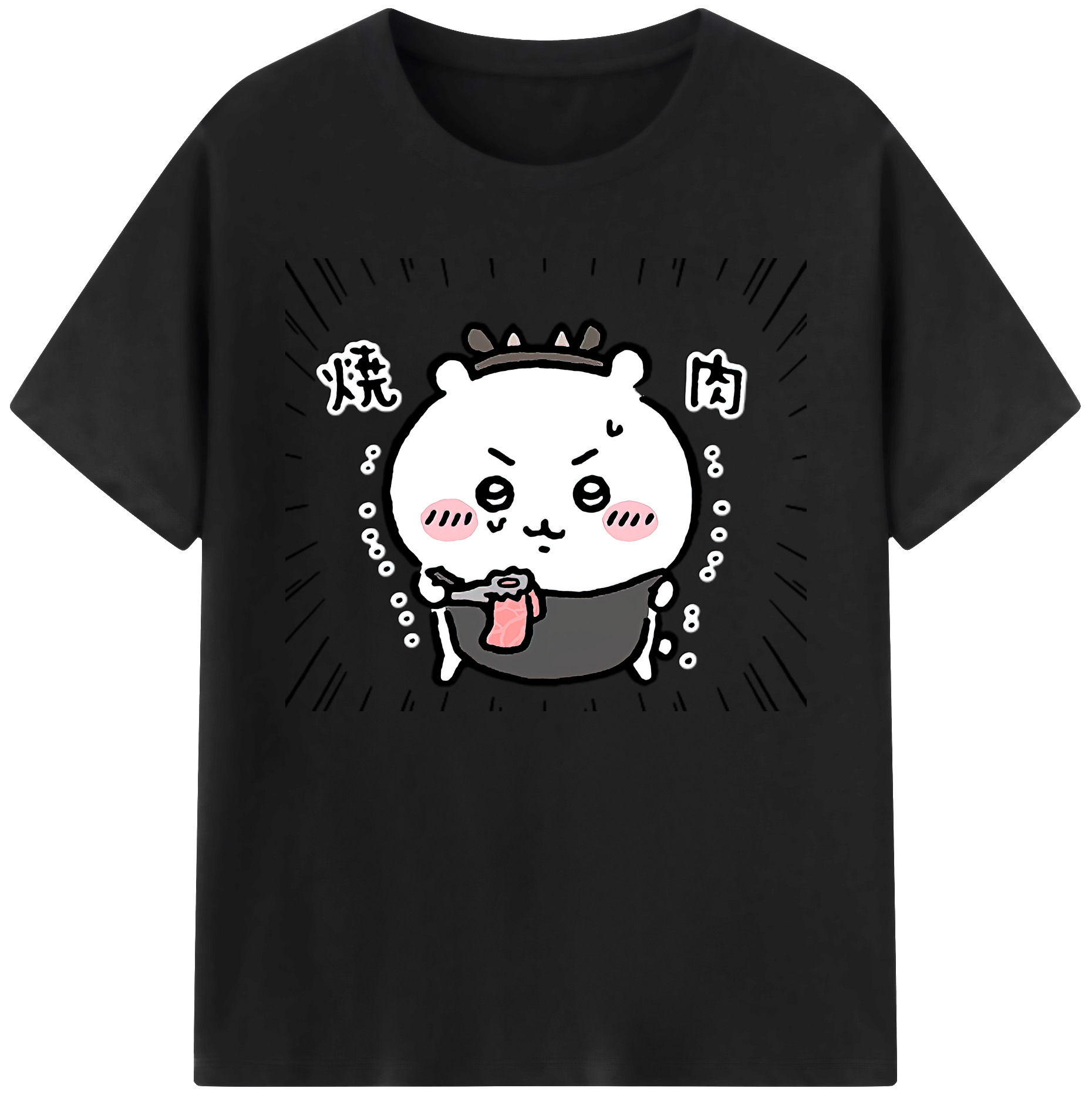 （画像用） ちいかわ ちいかわ Chii-kawa chiikawa 綿100％ メンズ半袖Tシャツ｜肌触りやわらか＆通気性