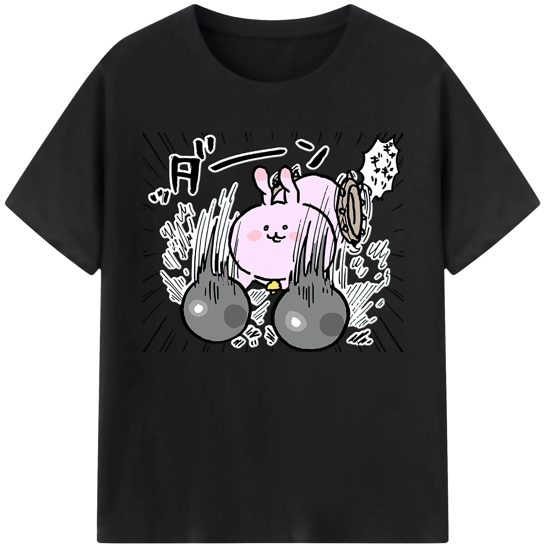 （画像用） ちいかわ うさぎ Chii-kawa usagi 綿100％ メンズ半袖Tシャツ｜肌触りやわらか＆通気性