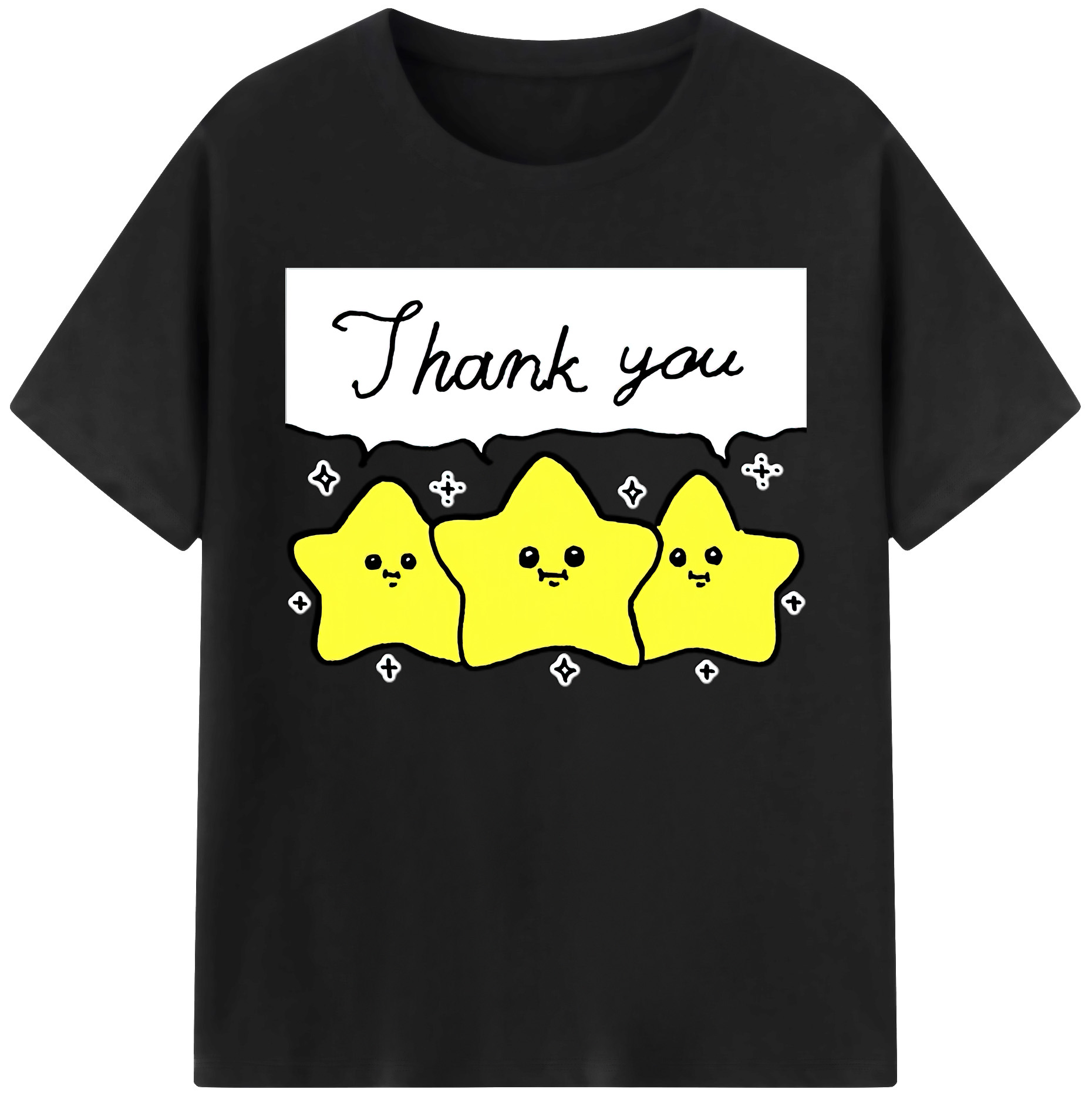 （画像用） ちいかわ 流れ星 Chii-kawa Shooting star 綿100％ メンズ半袖Tシャツ｜肌触りやわらか＆通気性