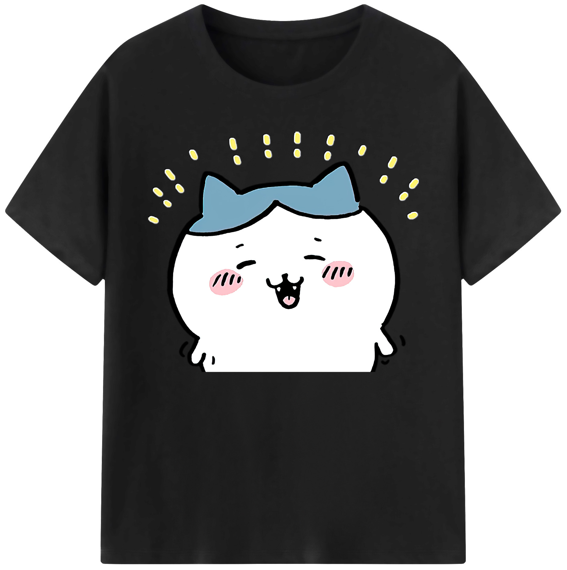 （画像用） ちいかわ ハチワレ Chii-kawa hachiware 綿100％ メンズ半袖Tシャツ｜肌触りやわらか＆通気性