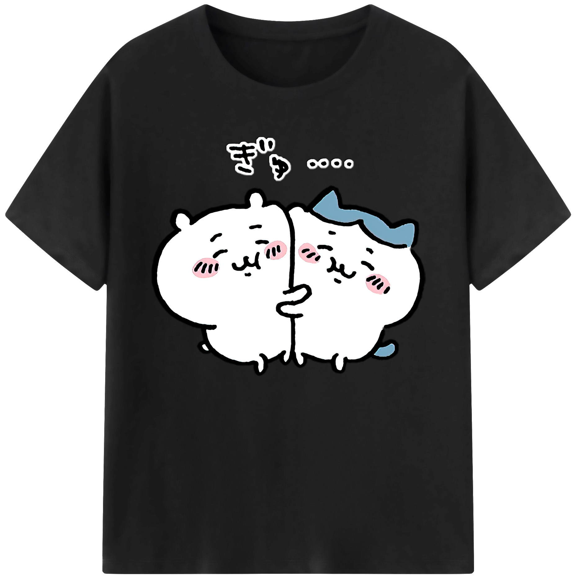 （画像用） ちいかわ ハチワレ Chii-kawa hachiware 綿100％ メンズ半袖Tシャツ｜肌触りやわらか＆通気性