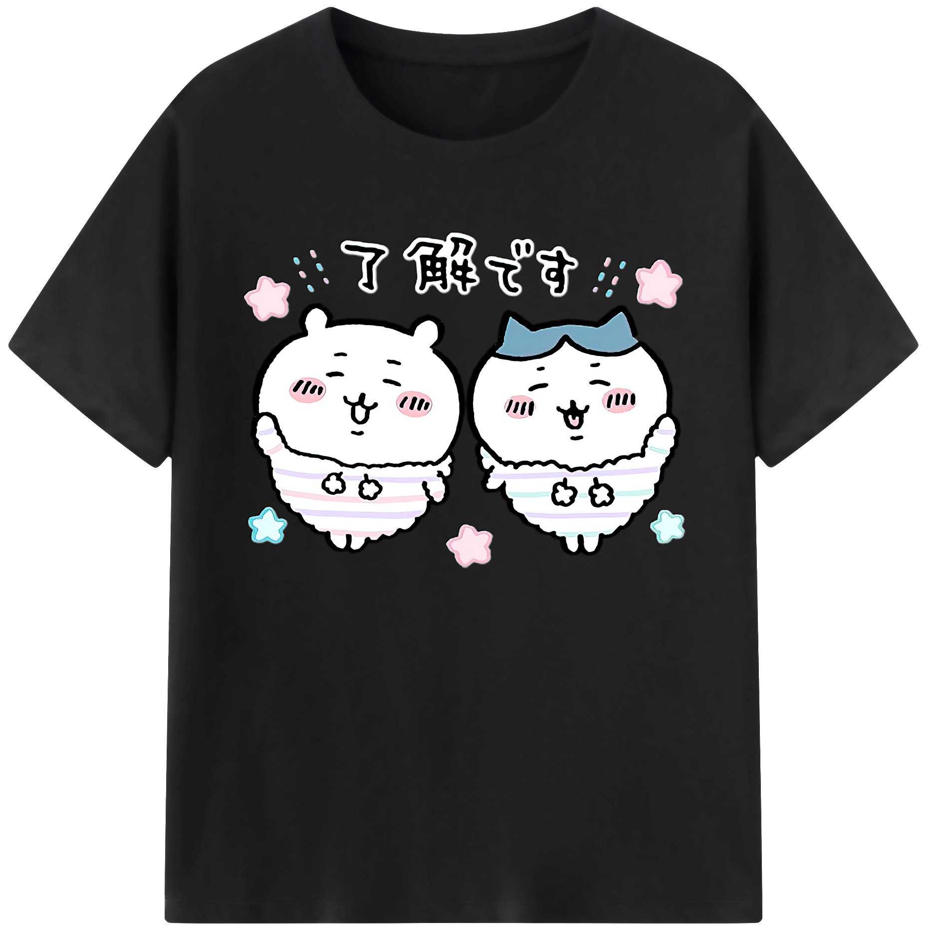 （画像用） ちいかわ ハチワレ Chii-kawa hachiware 綿100％ メンズ半袖Tシャツ｜肌触りやわらか＆通気性
