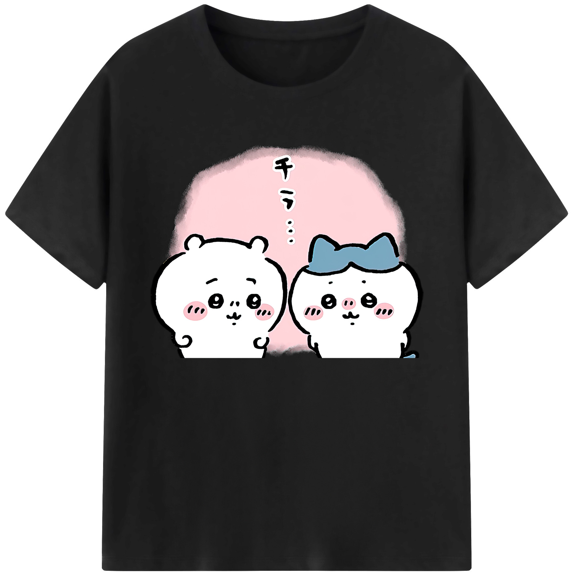 （画像用） ちいかわ ハチワレ Chii-kawa hachiware 綿100％ メンズ半袖Tシャツ｜肌触りやわらか＆通気性