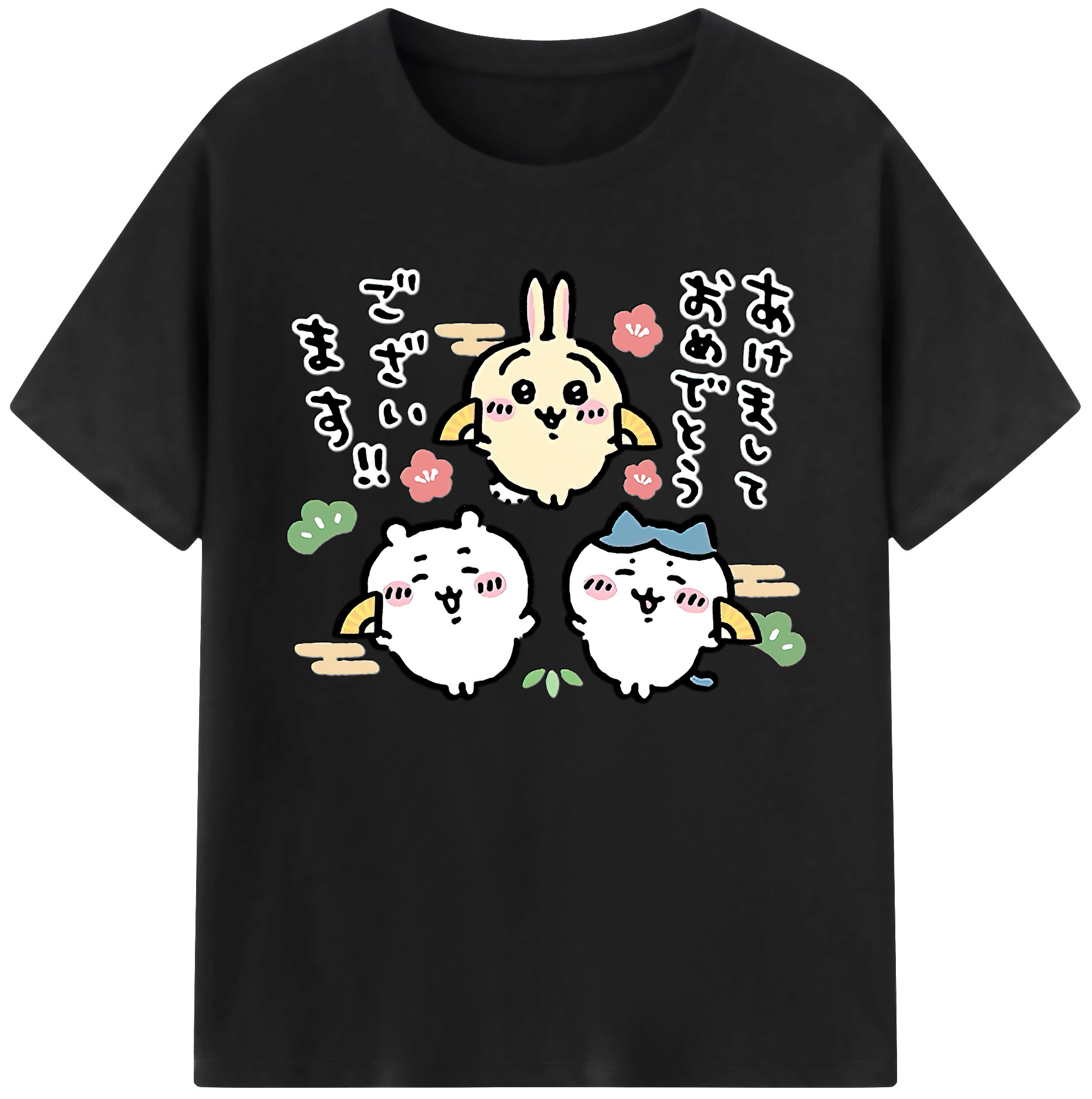 （画像用） ちいかわ ちいかわ Chii-kawa chiikawa 綿100％ メンズ半袖Tシャツ｜肌触りやわらか＆通気性