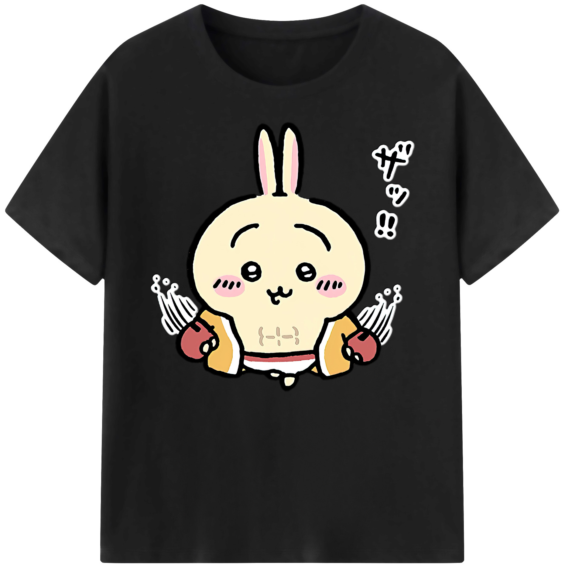 （画像用） ちいかわ うさぎ Chii-kawa usagi 綿100％ メンズ半袖Tシャツ｜肌触りやわらか＆通気性